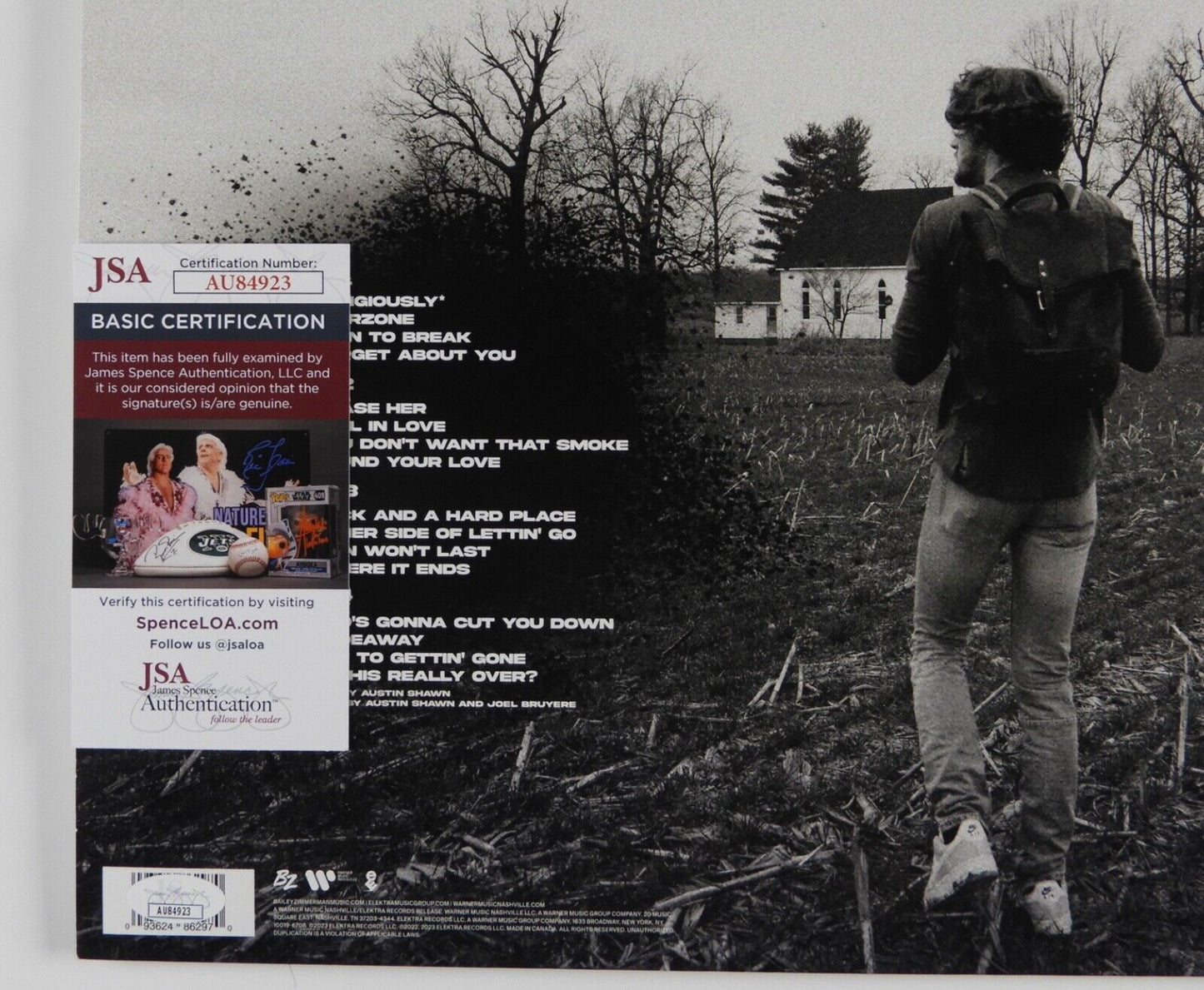 Bailey Zimmerman JSA Signed Autograph Album Record Vinyl Religiously