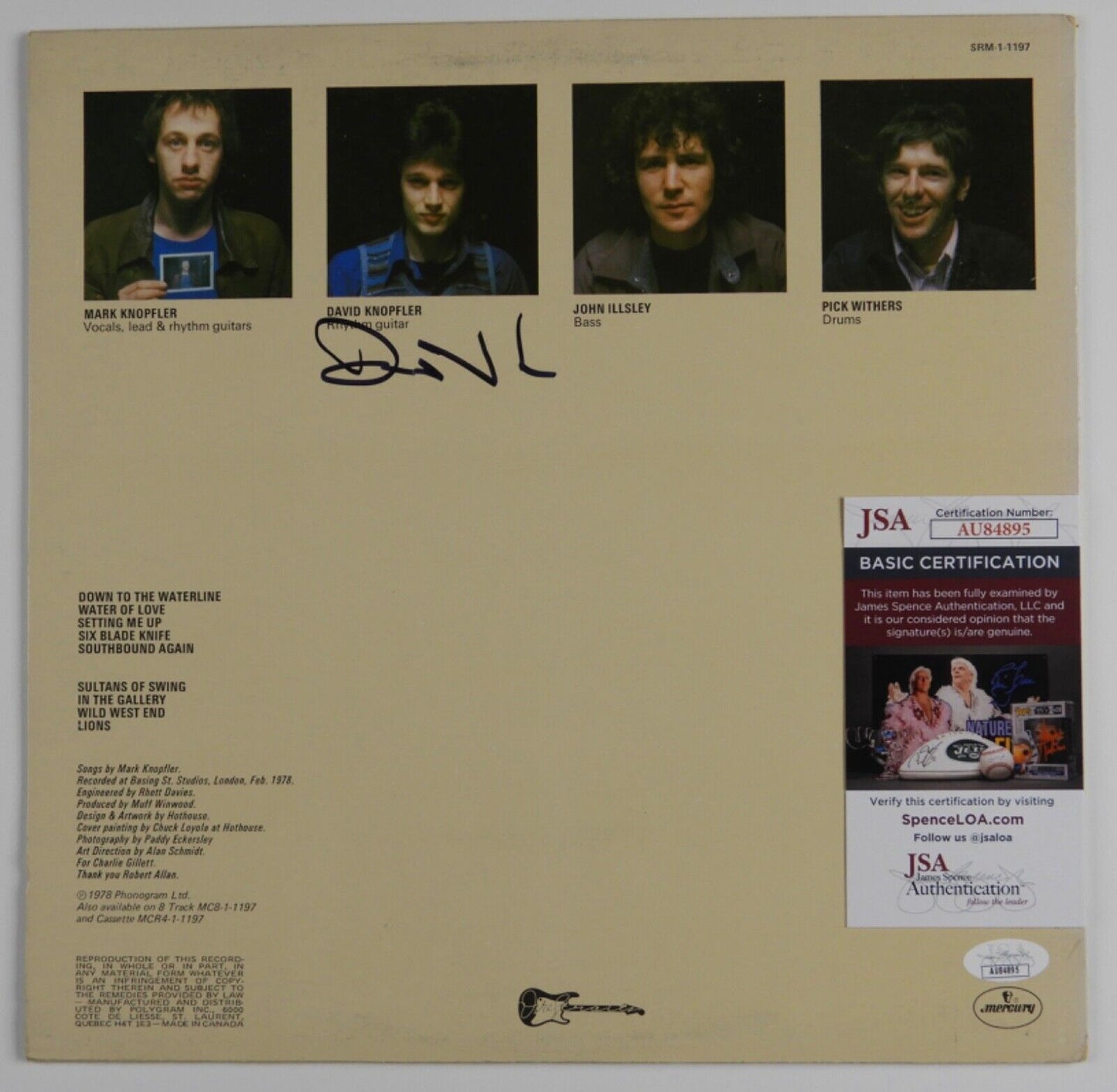 Dire Straits JSA Signed Autograph Album Record Vinyl Mark Knopfler David