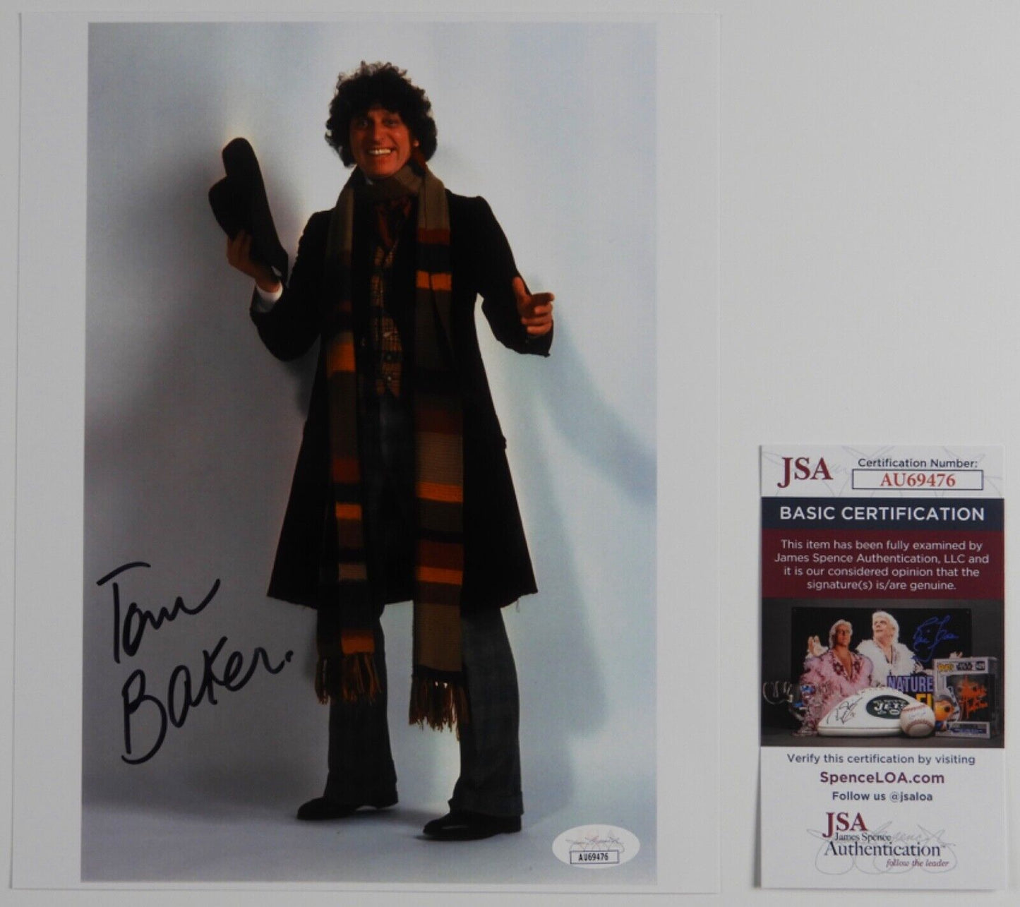 Tom Baker Doctor Who Autograph Signed Photo JSA COA 8 x 10 Dr Who