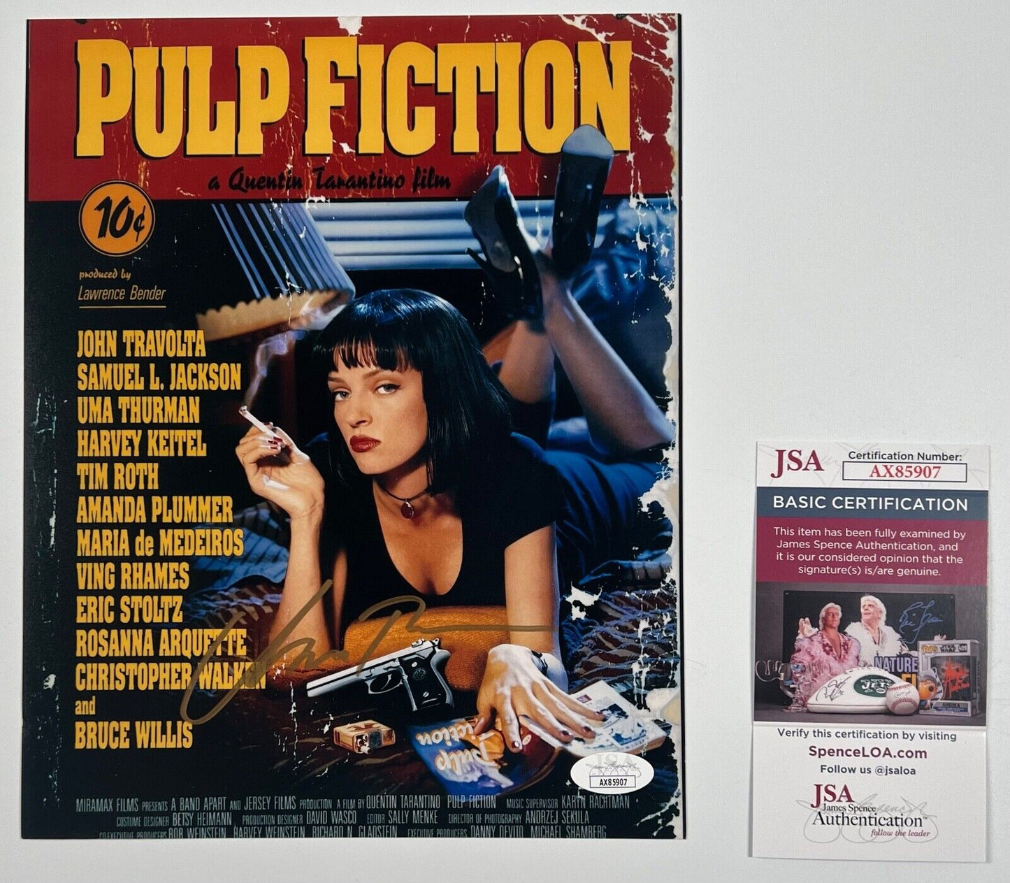 Uma Thurman JSA Signed Autograph 8 x 10 photo Pulp Fiction