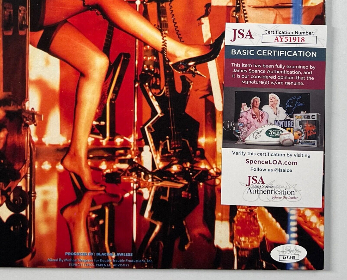 Blake Lawless W.A.S.P JSA Signed Autograph Record Album Vinyl