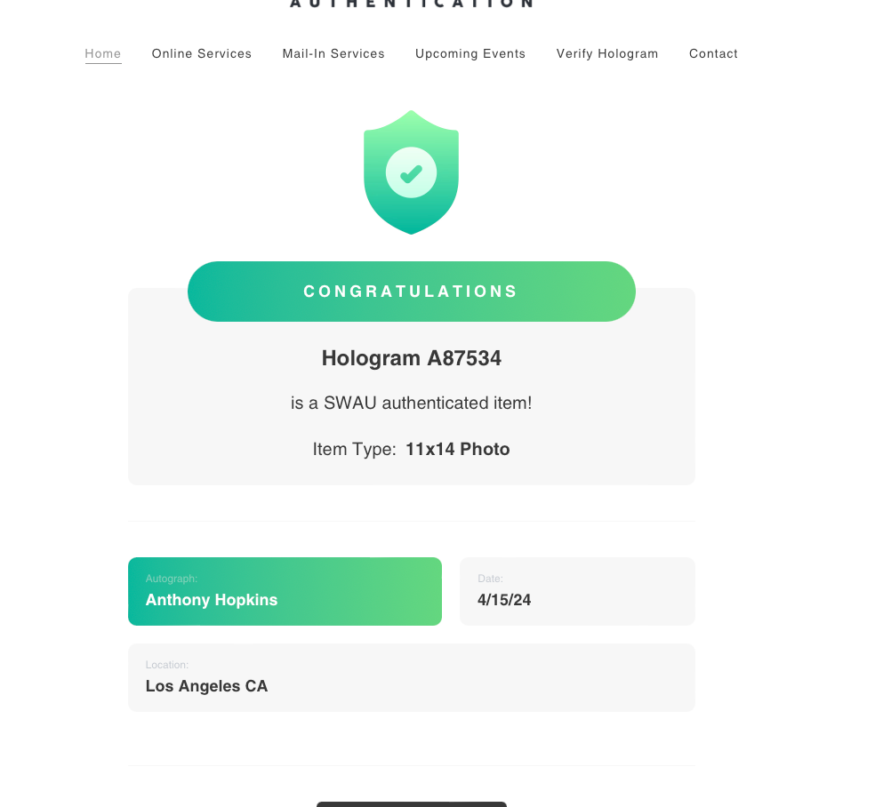 Anthony Hopkins Autograph Signed 11 x 14 Photo Silence Of The Lambs Hannibal