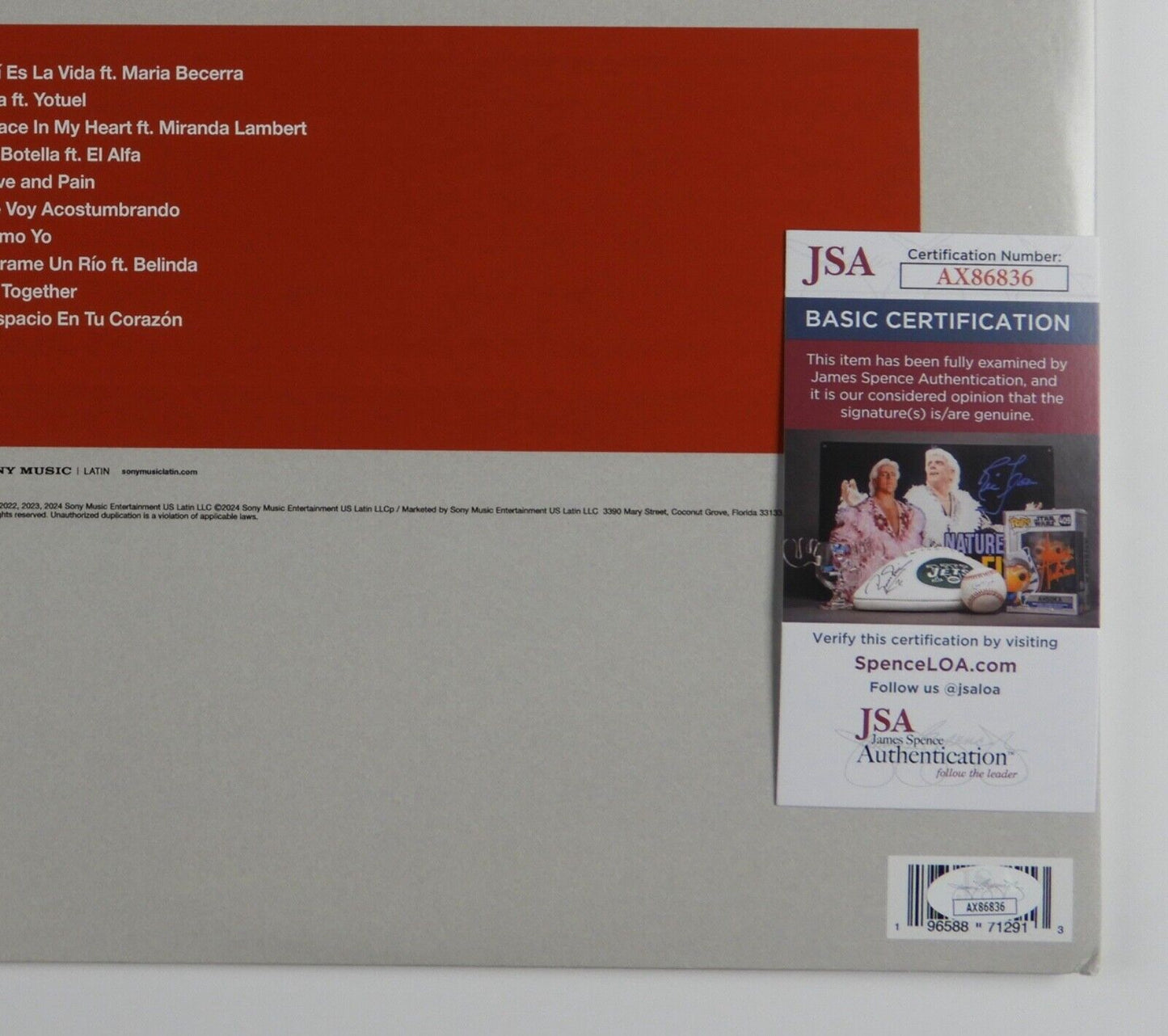 Enrique Iglesias JSA Signed Autograph Album Record Vinyl Final Vol. 2