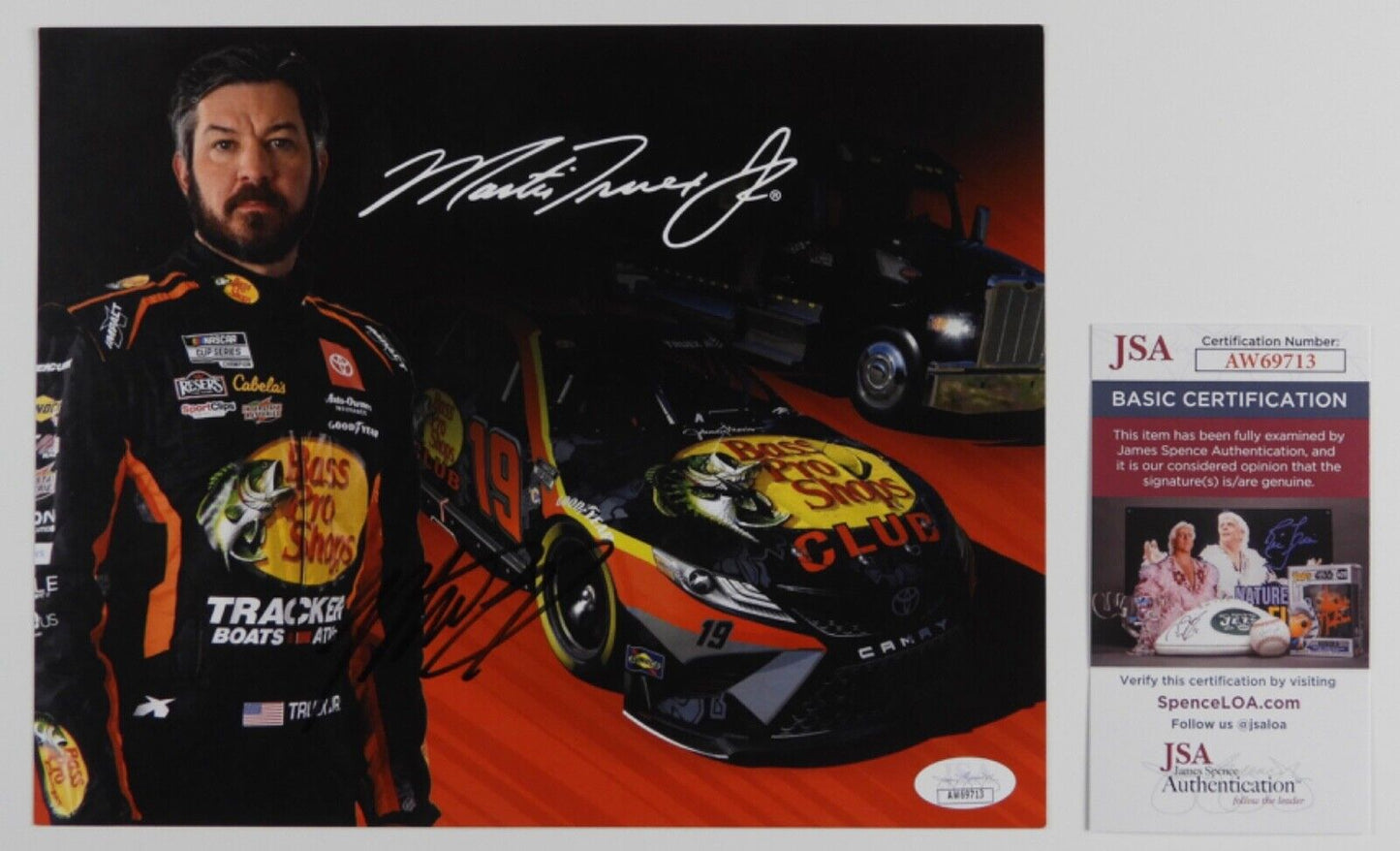 Martin Truex Jr JSA Signed Autograph 8 x 10 photo