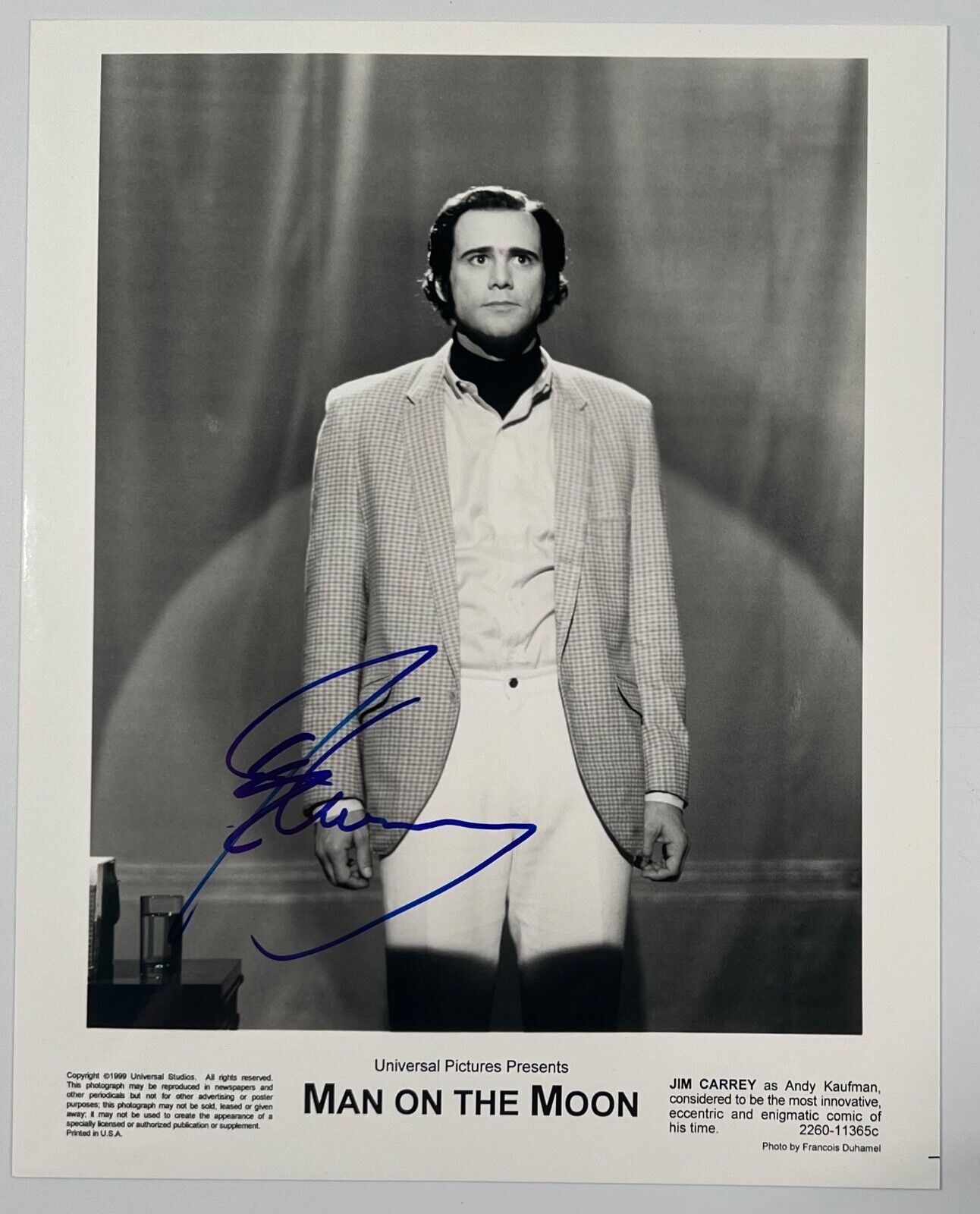 Jim Carrey JSA Signed Autograph 8 x 10 photo Andy Kaufman