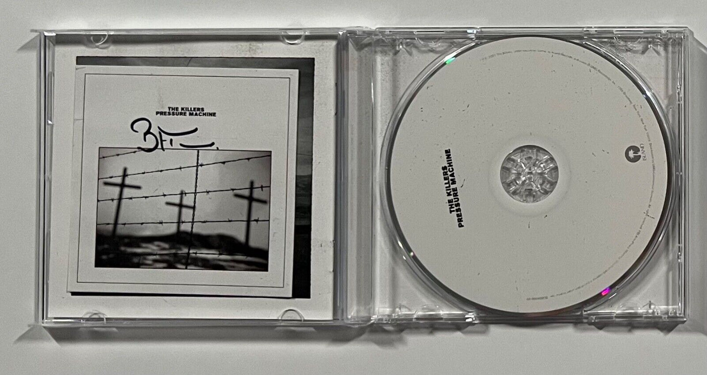 The Killers JSA COA signed autograph CD Booklet Insert Pressure Machine