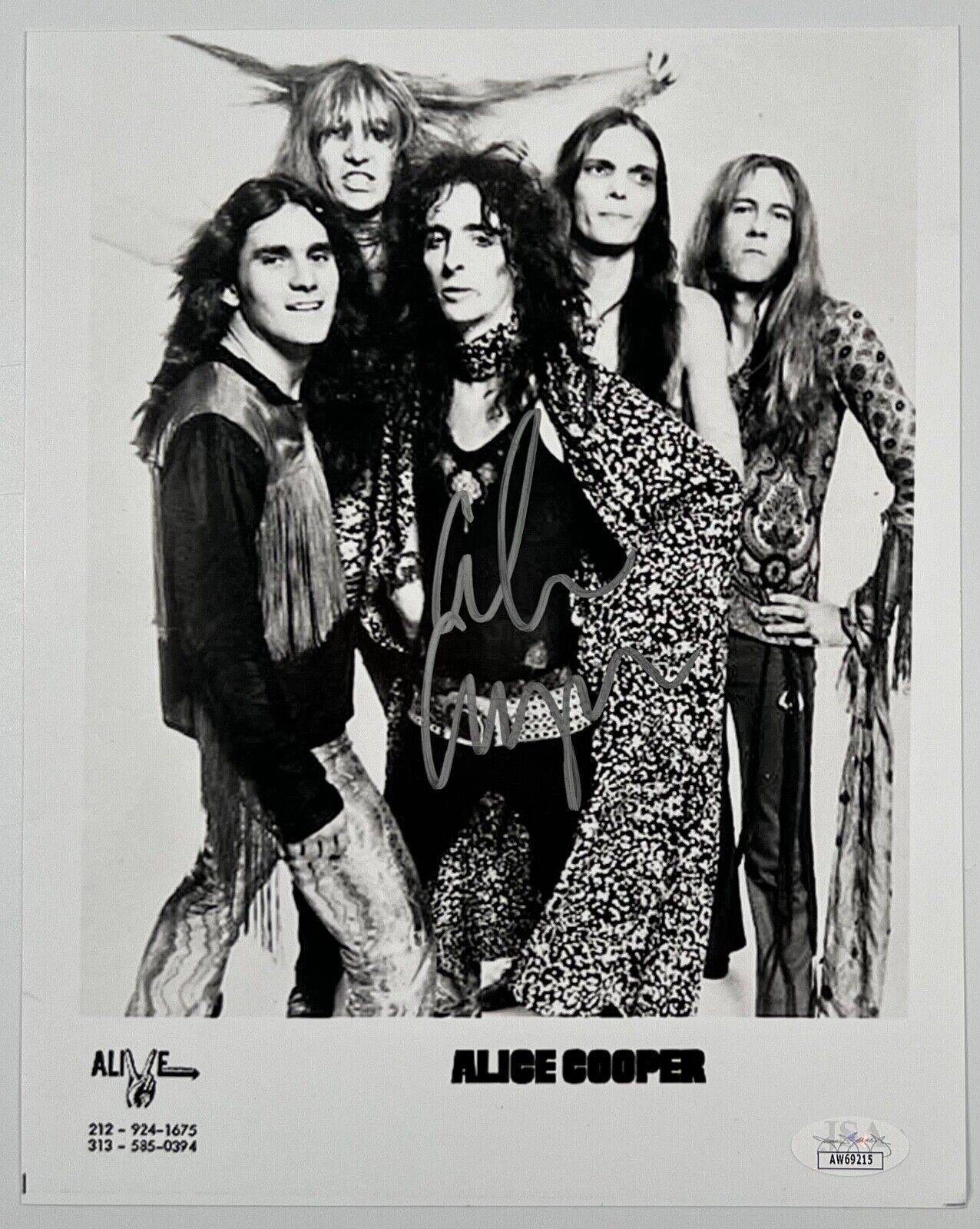 Alice Cooper JSA Signed Autograph Photo 8 x 10