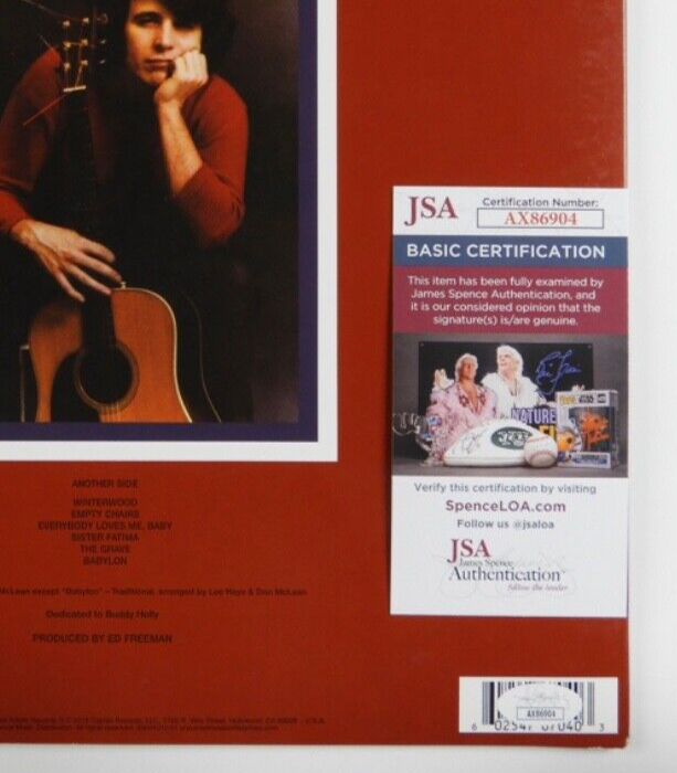 Don Mclean JSA Signed Autograph Album Record Vinyl American Pie