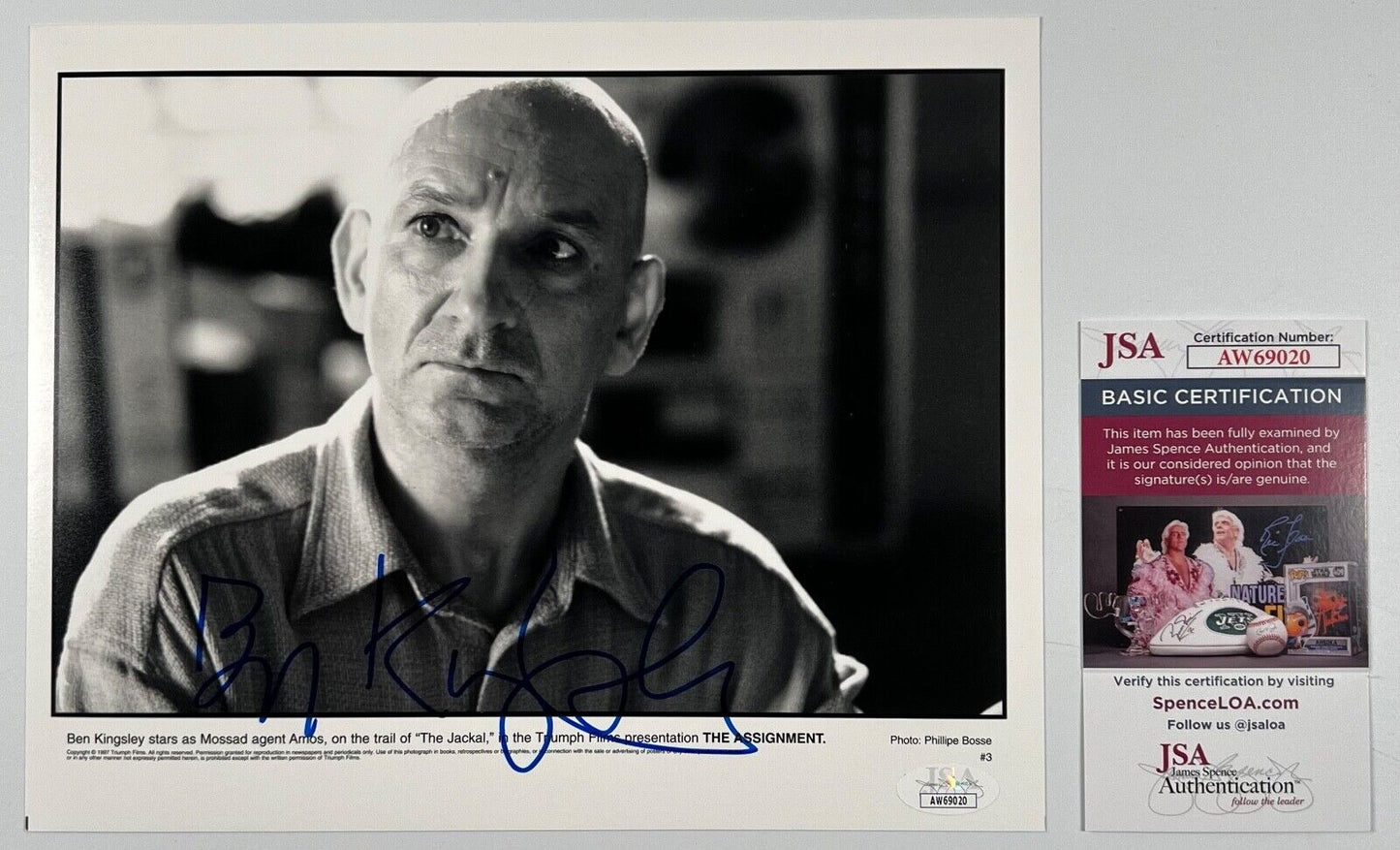 Ben Kingsley JSA Signed Autograph 8 x 10 photo