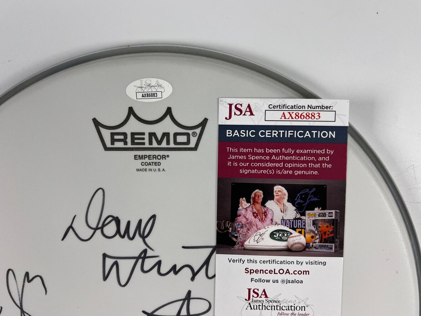 Megadeth JSA Signed Autograph Album Record Vinyl Fully Signed Drum Head