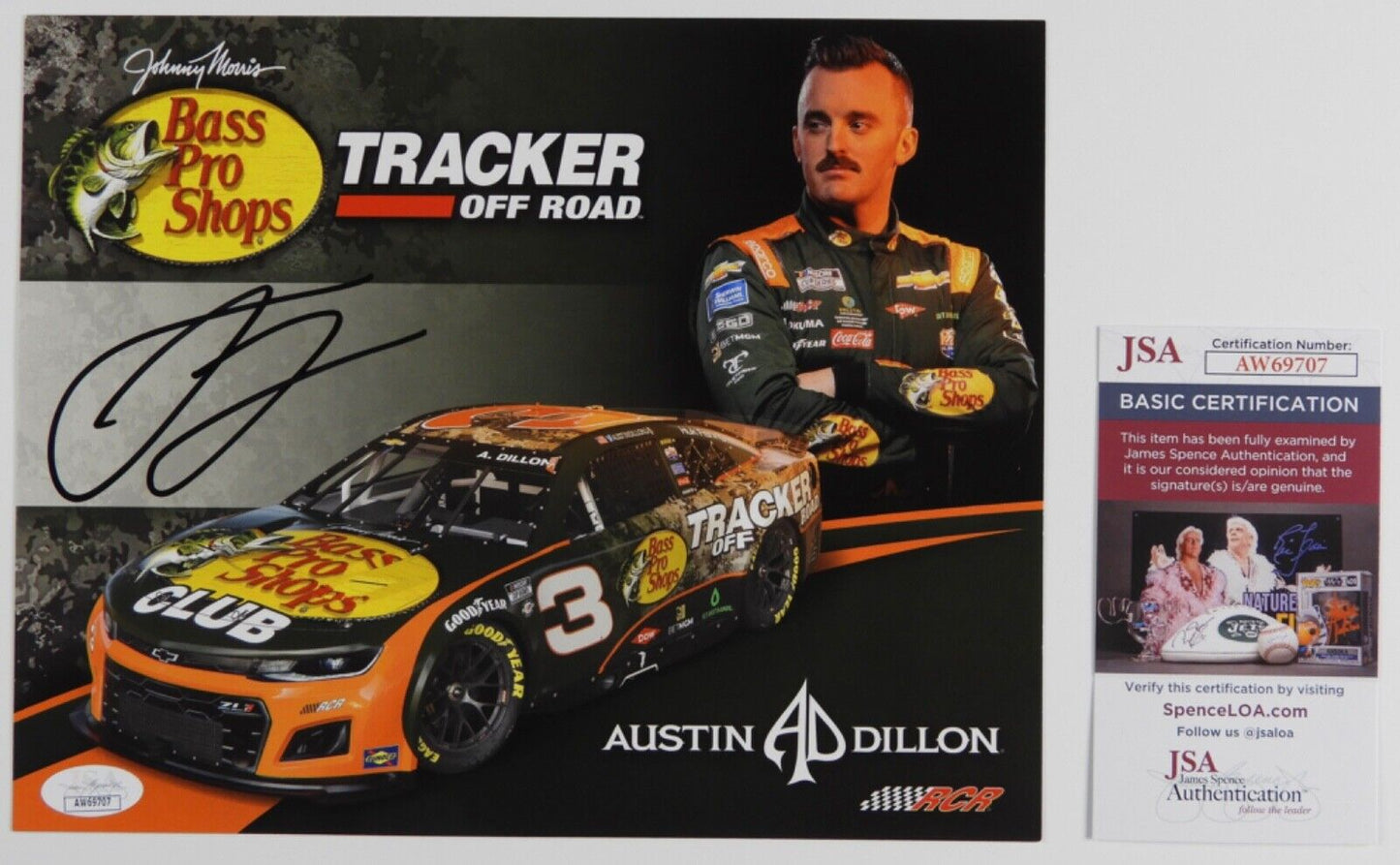 Austin Dillion JSA Signed Autograph 8 x 10 photo NASCAR
