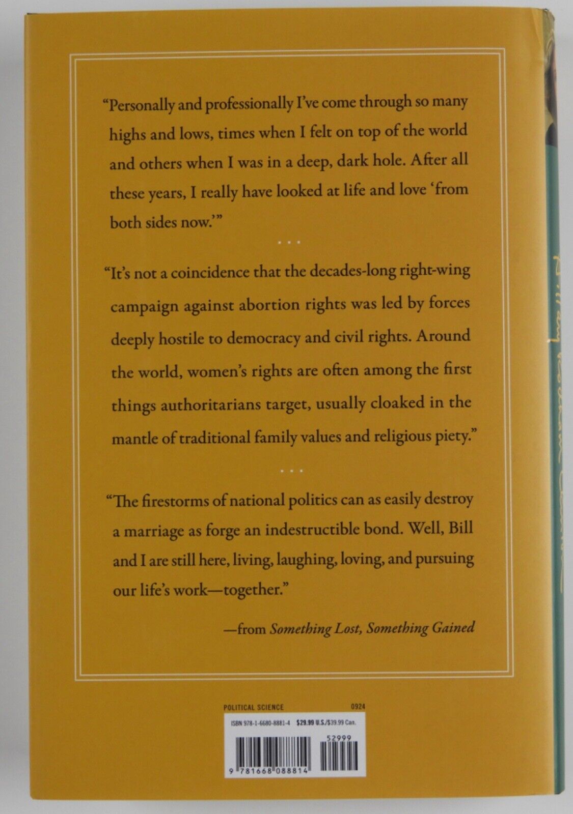 Hillary Rodham Clinton JSA Autograph Signed Book Something Lost, Something