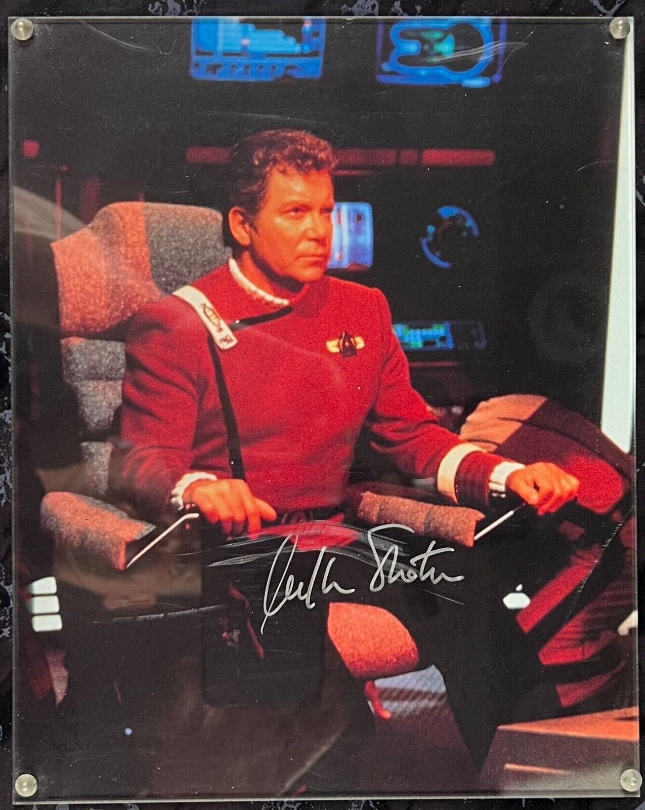 William Shatner Signed Autograph Star Trek Kirk Plaque Score Board
