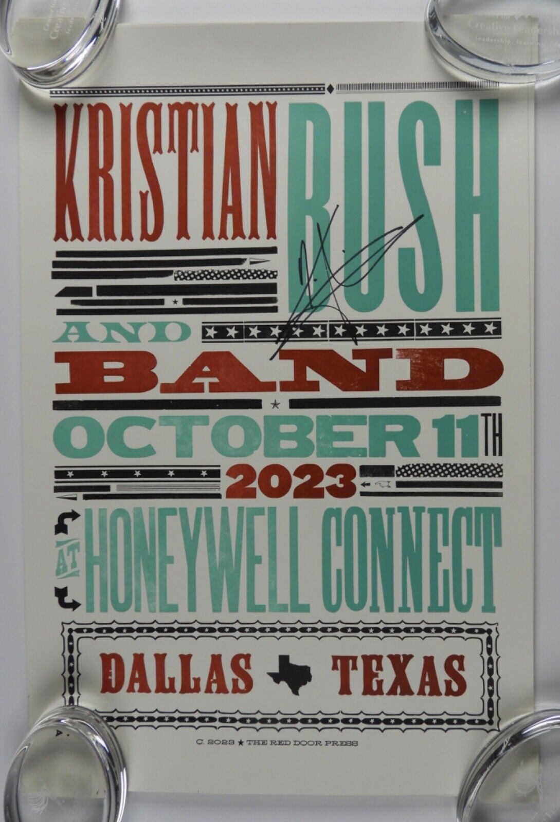 Kristian Bush Signed Autograph JSA The Red Door Press Print Poster Sugarland