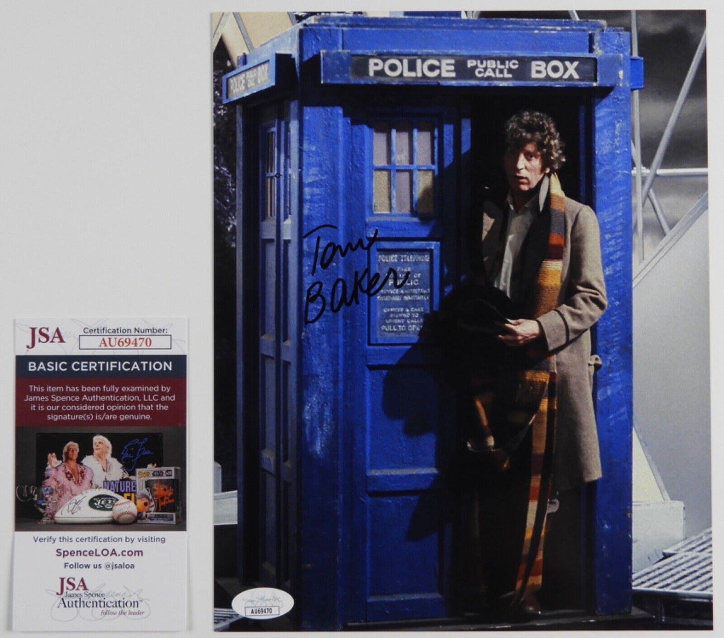Tom Baker Doctor Who Autograph Signed Photo JSA COA 8 x 10 Dr Who