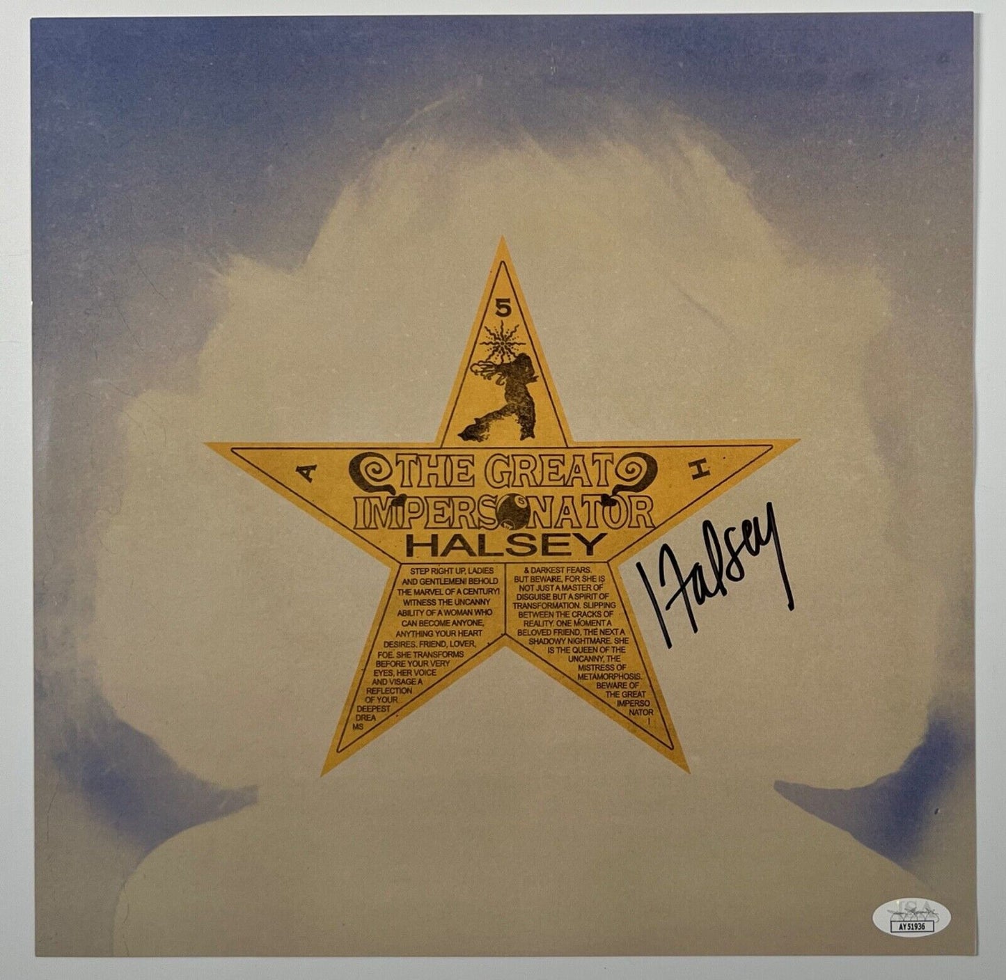 Halsey JSA Autograph Signed Album Vinyl Lithograph The Great Impersonator