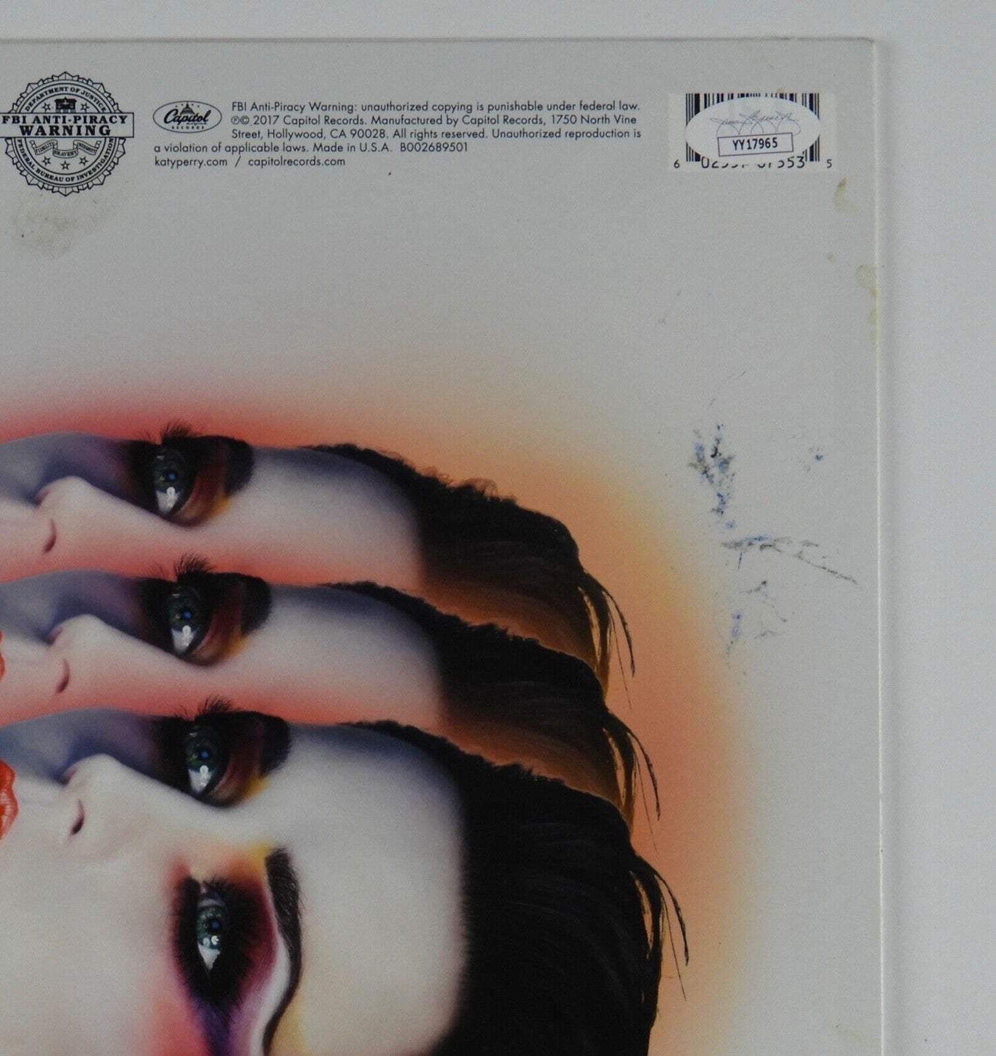 Katy Perry JSA Signed Autograph Record Album Witness Vinyl