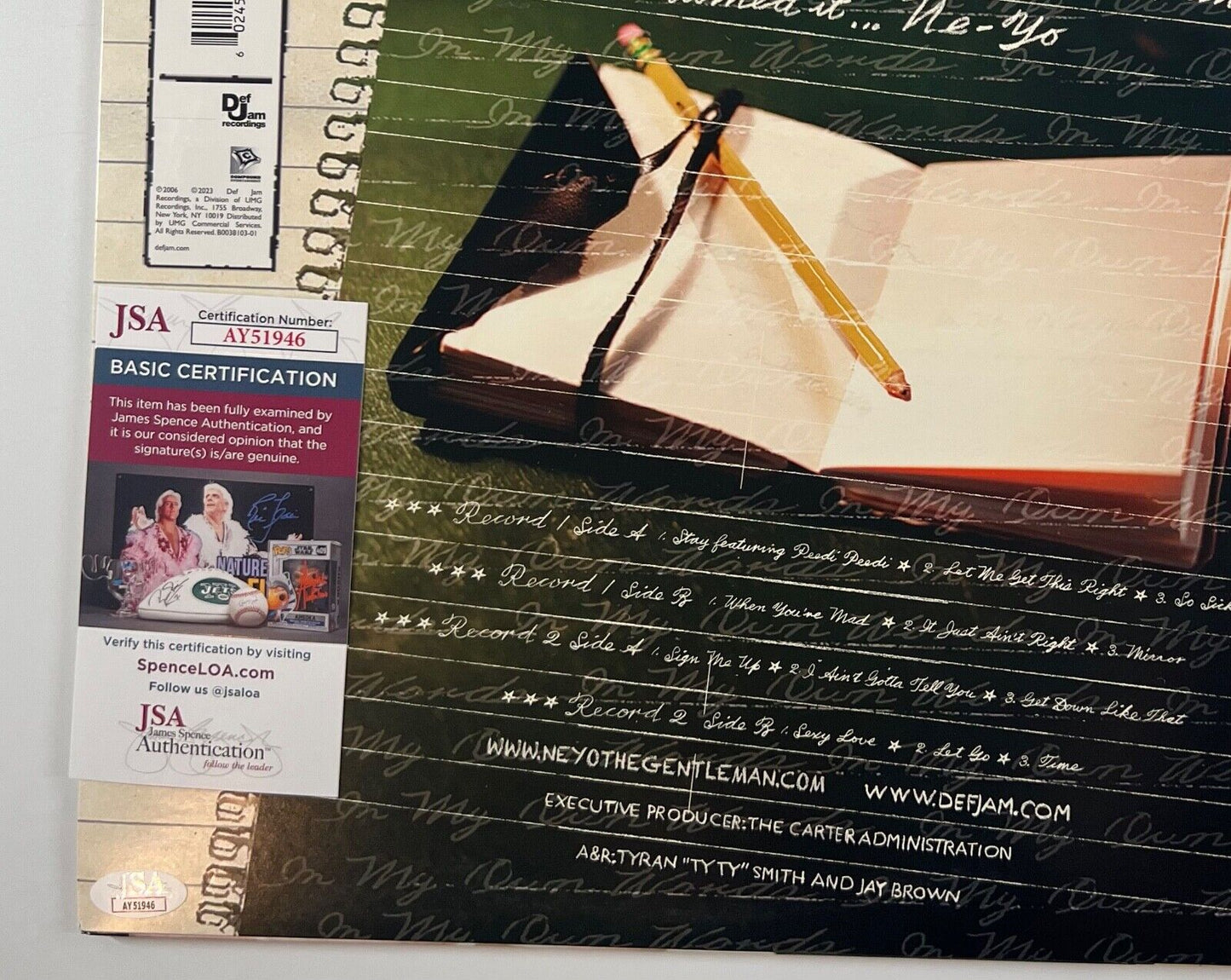 Ne-Yo JSA Signed Autograph Vinyl Record Album In My Own Words
