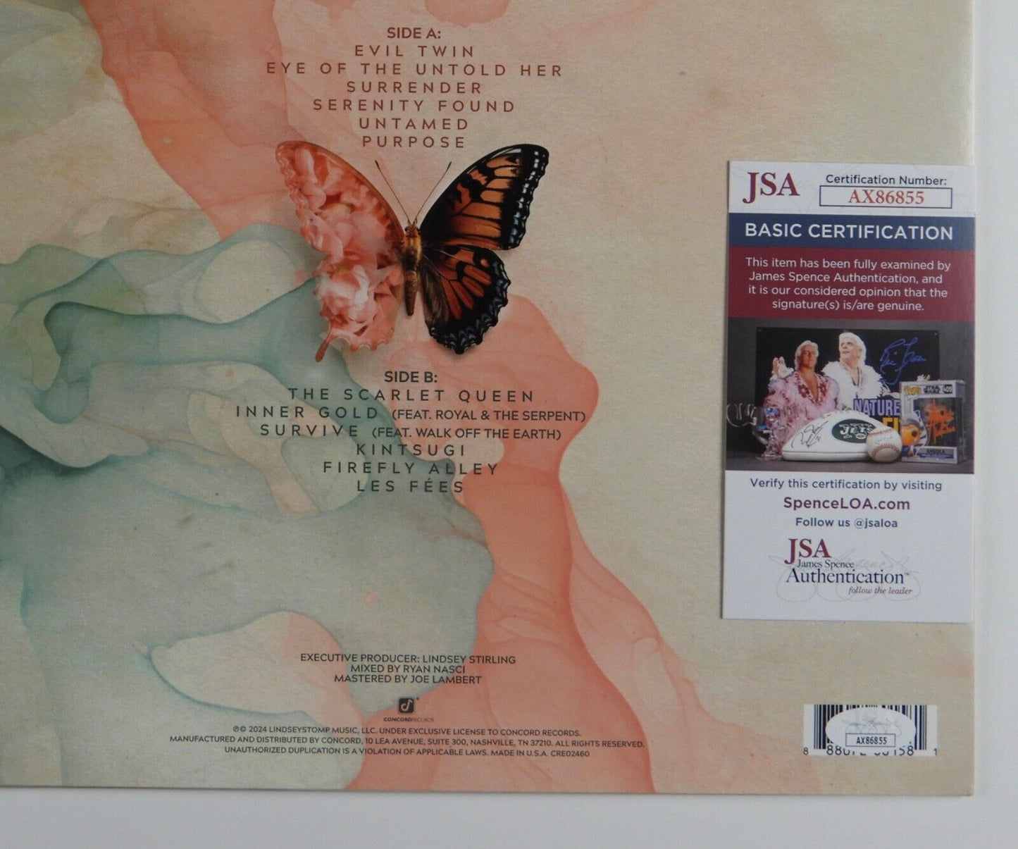 Lindsey Stirling JSA Signed Autograph Album Record Vinyl Duality