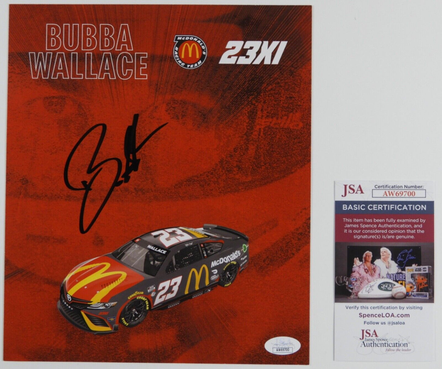 Bubba Wallace JSA Signed Autograph 8 x 10 photo NASCAR