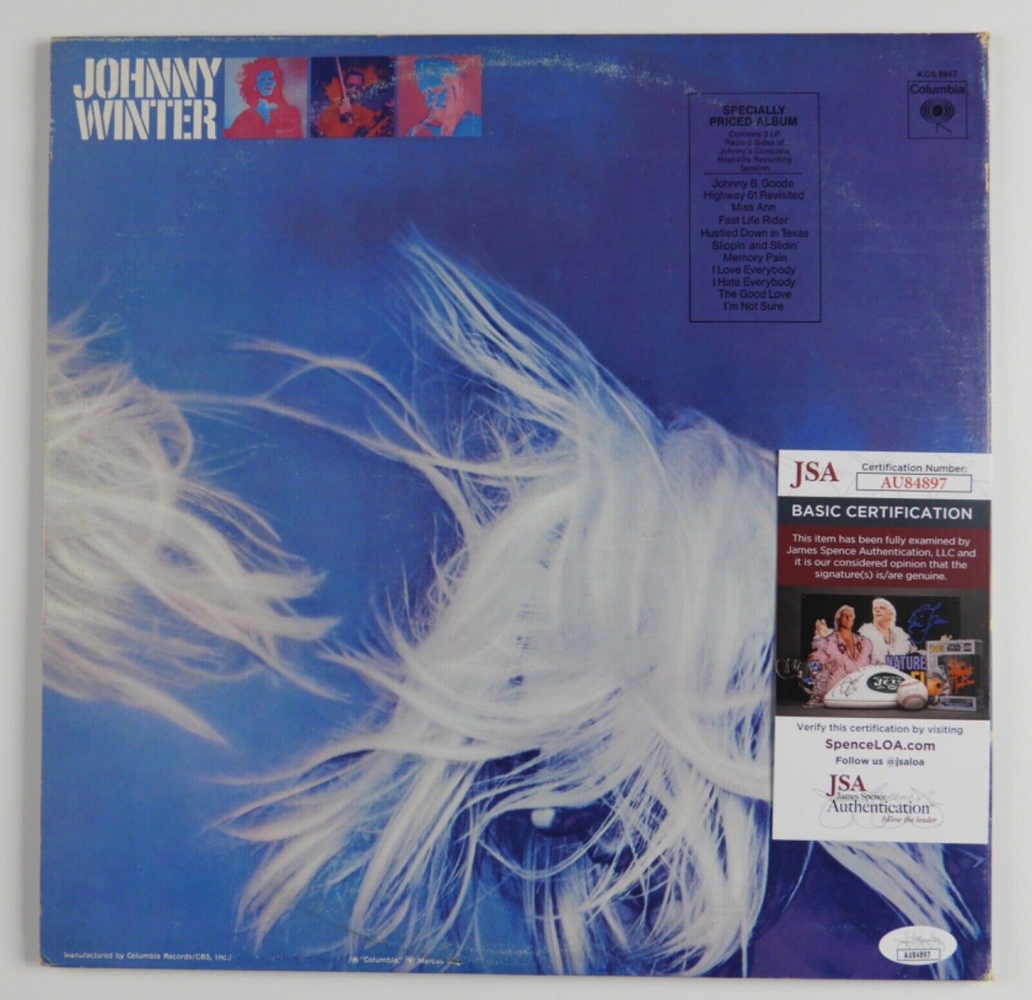 Johnny Winter JSA Signed Autograph Album Record Vinyl Second Winter