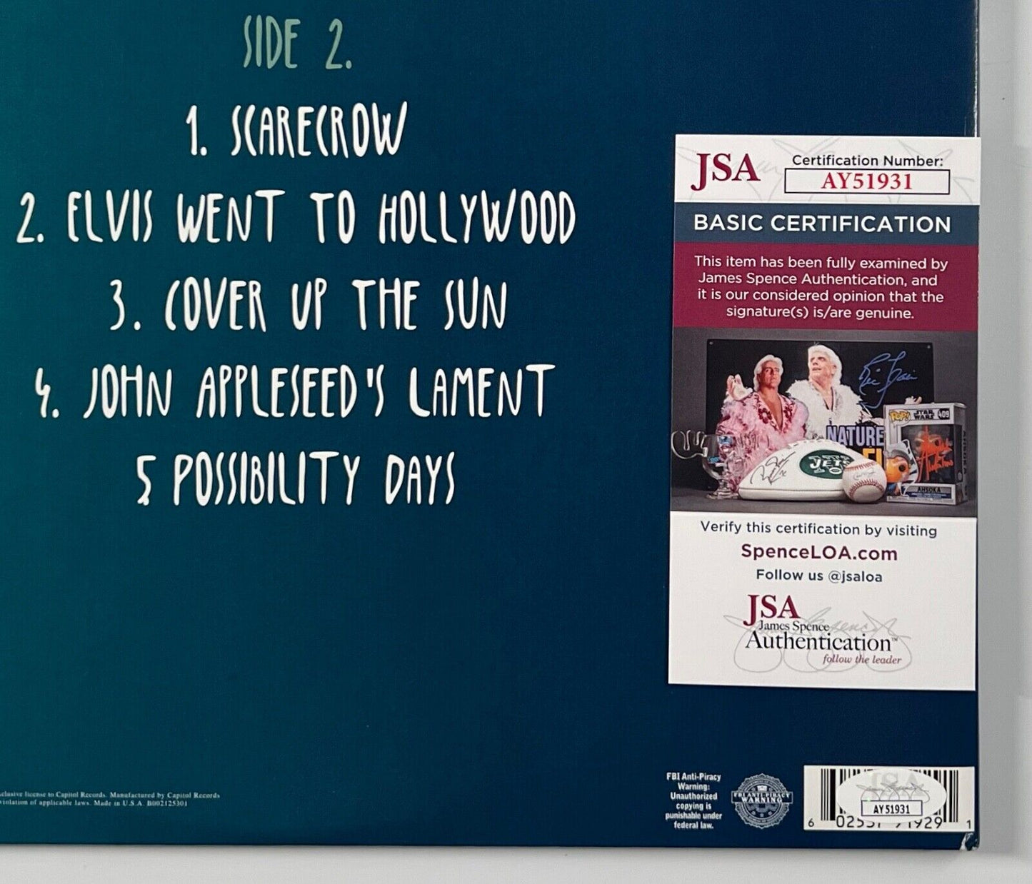 Adam Duritz Counting Crows JSA Signed Autograph Record Album Vinyl