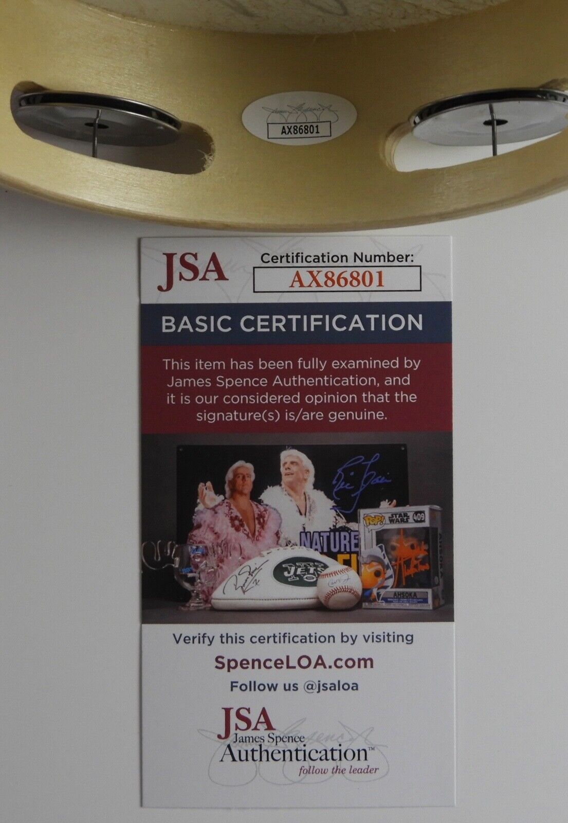 Florida Georgia Line JSA Autograph Signed Tambourine Tyler Hubbard Brian Kelley