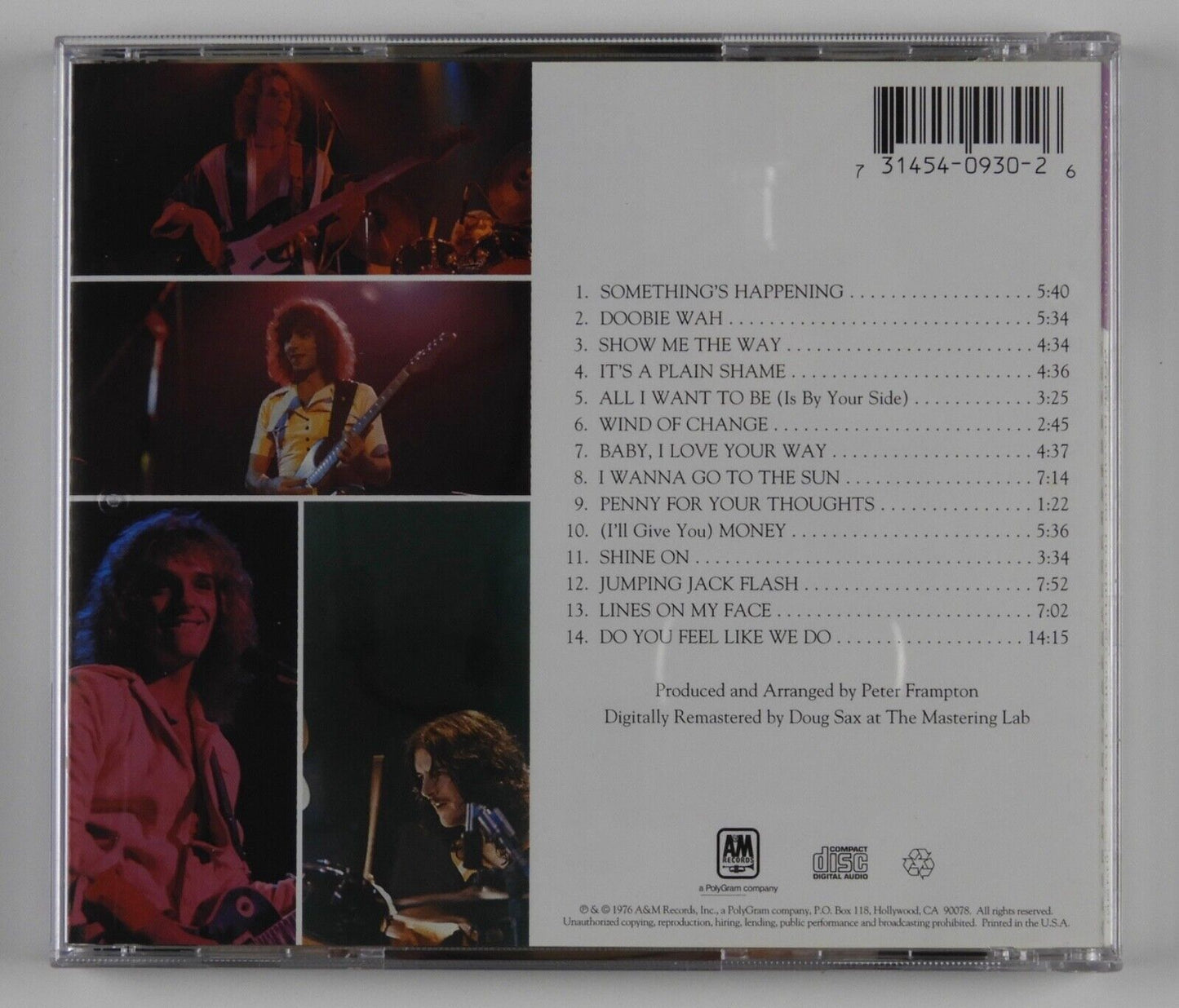 Peter Frampton JSA Signed Autograph CD Cover Frampton Comes Alive!