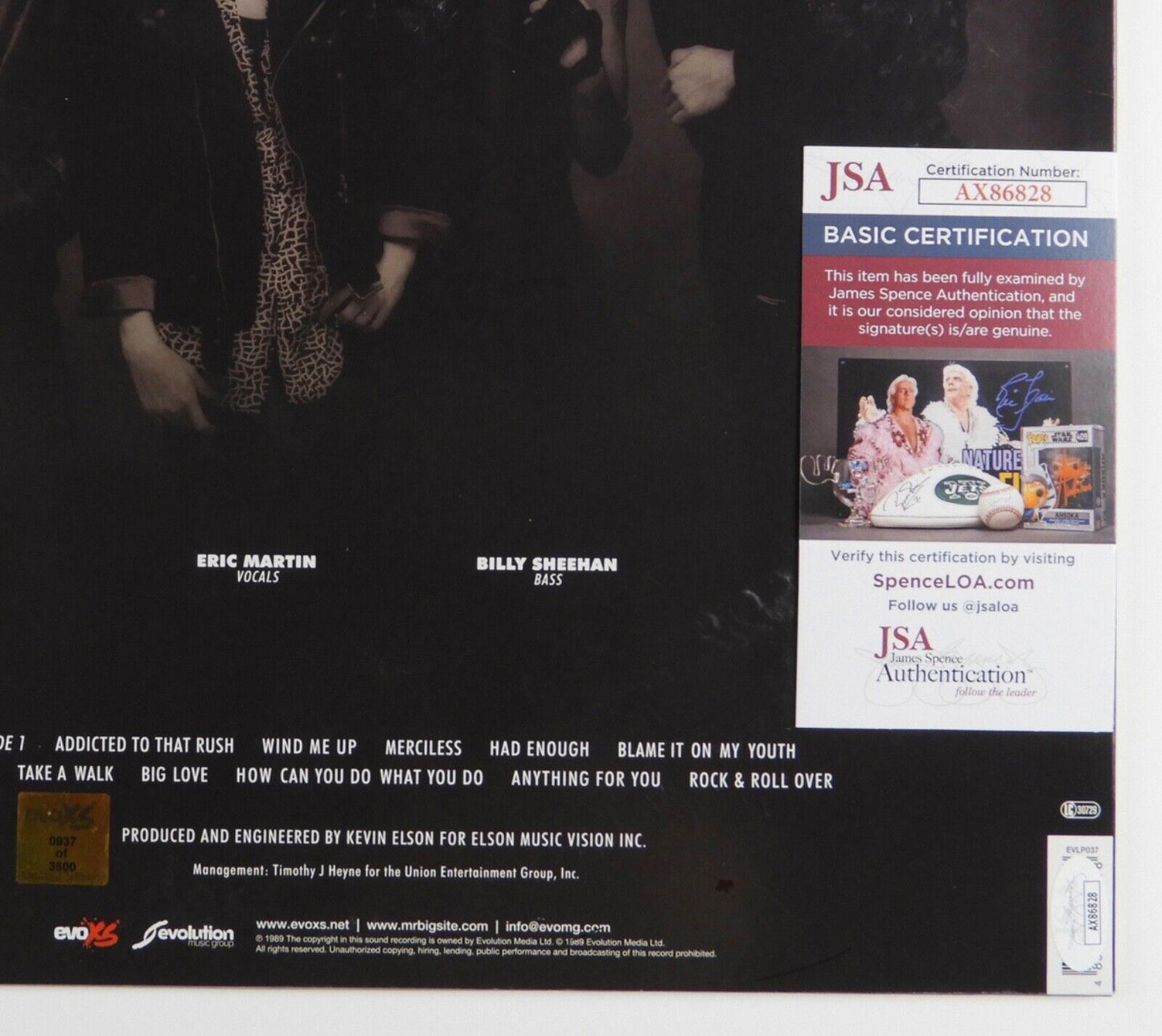 Mr. Big JSA Signed Autograph Record Album Vinyl Eric Martin Billy Sheehan