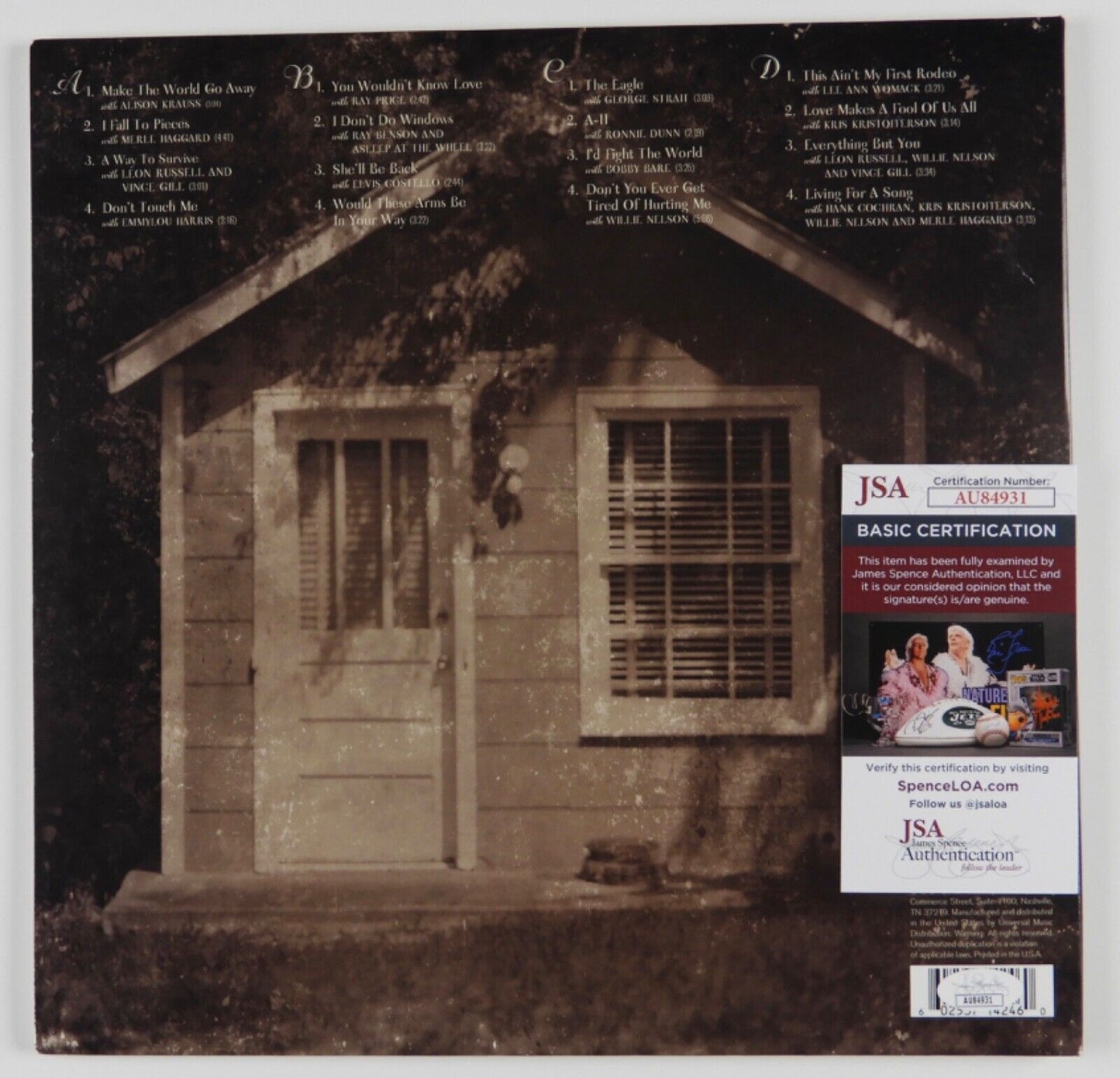 Jamey Johnson JSA Signed Autograph Album Record Vinyl Living For A Song