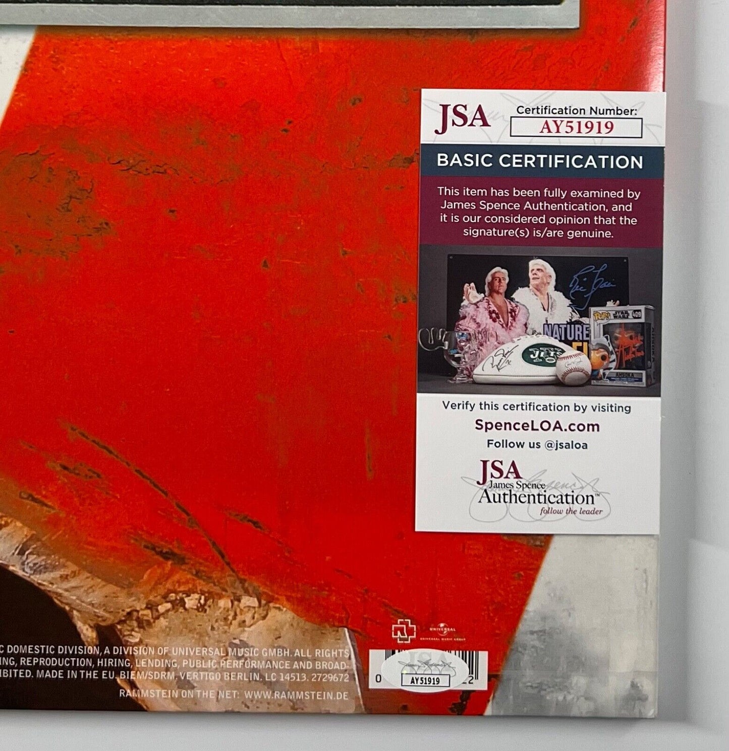 Rammstien JSA Signed Autograph Record Album Vinyl