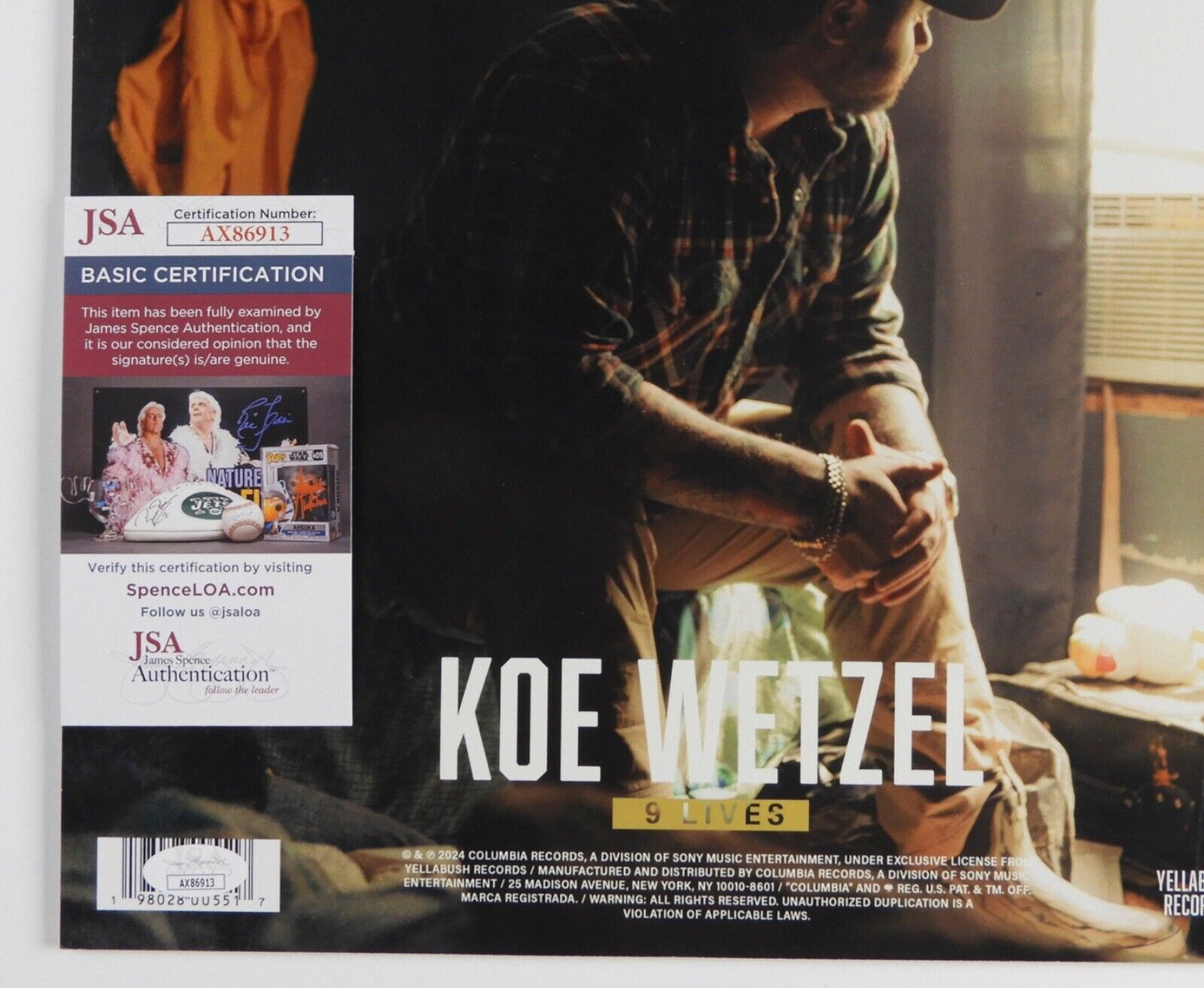 Koe Wetzel JSA Signed Autograph Record Album Vinyl 9 Lives
