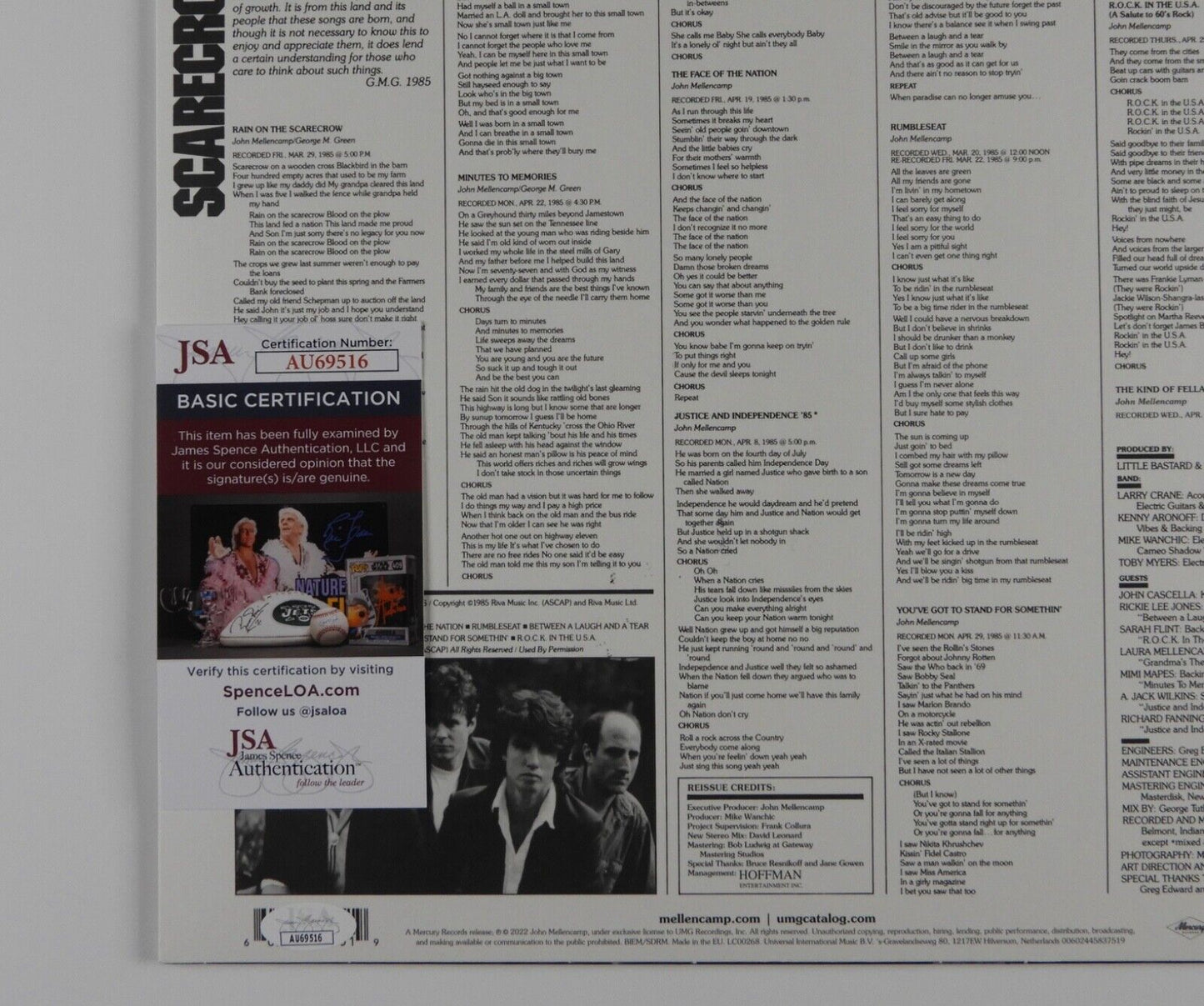 John Cougar Mellencamp JSA Signed Autograph Album Vinyl Record LP Scarecrow