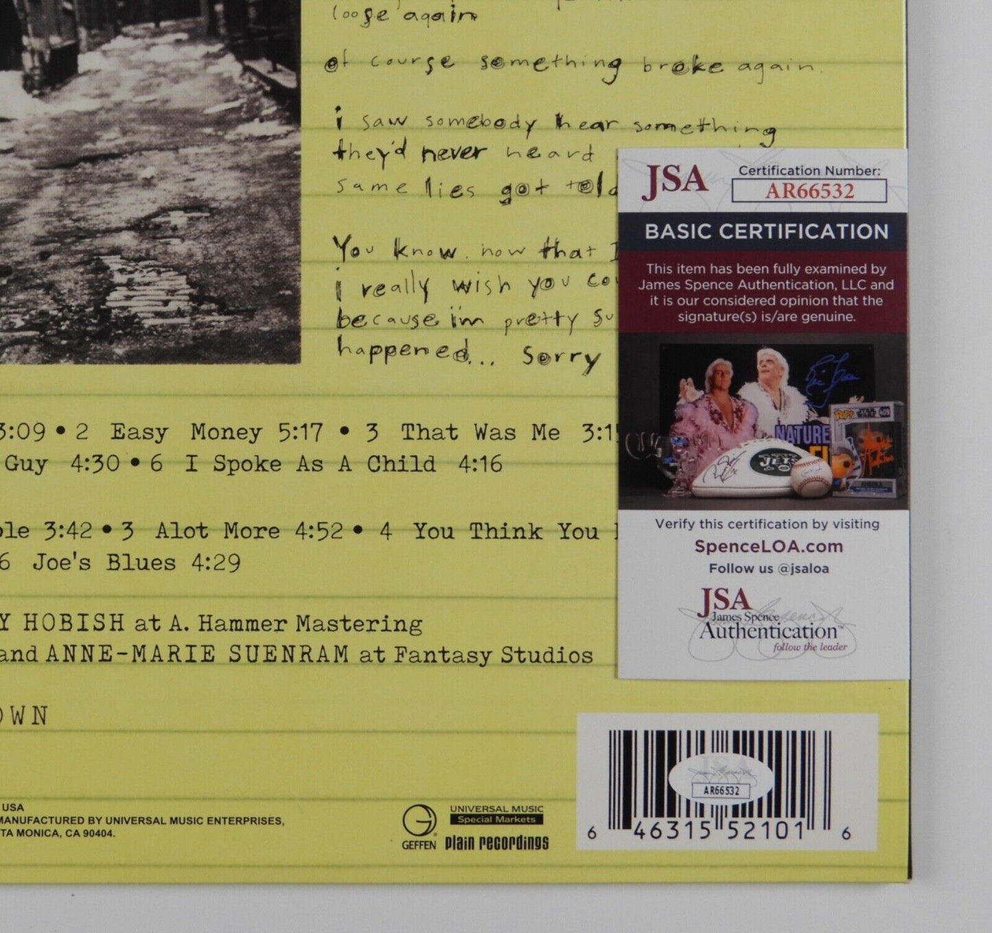 Todd Snider JSA Signed Autograph Album Record Vinyl Songs For The Daily Planet
