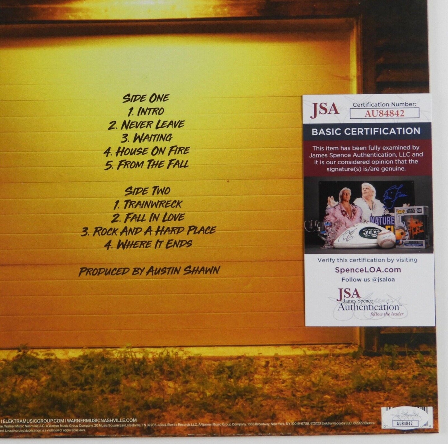 Bailey Zimmerman JSA Signed Autograph Album Record Vinyl Leave The Light On