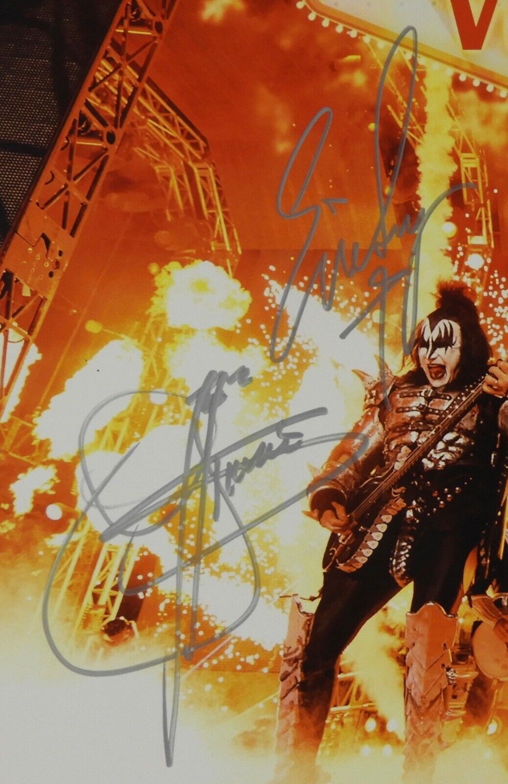 KISS Gene Simmons Paul Stanley JSA Fully Signed Autograph Record Rocks Vegas