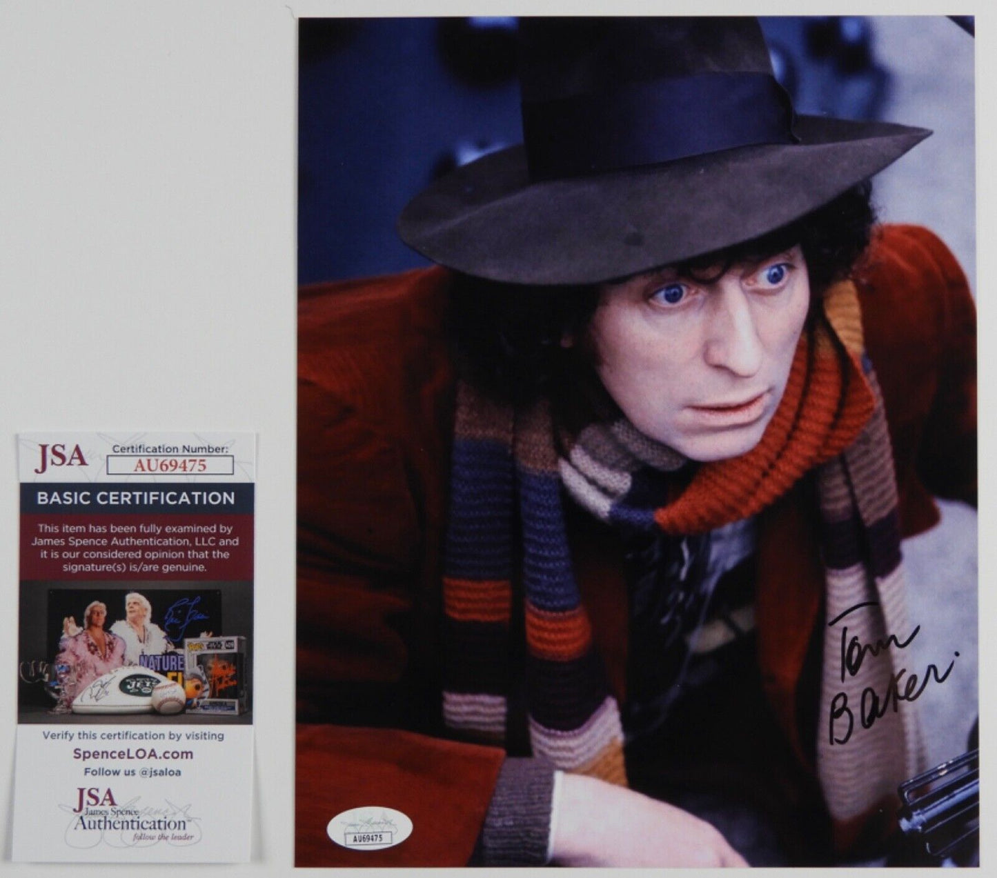 Tom Baker Doctor Who Autograph Signed Photo JSA COA 8 x 10 Dr Who