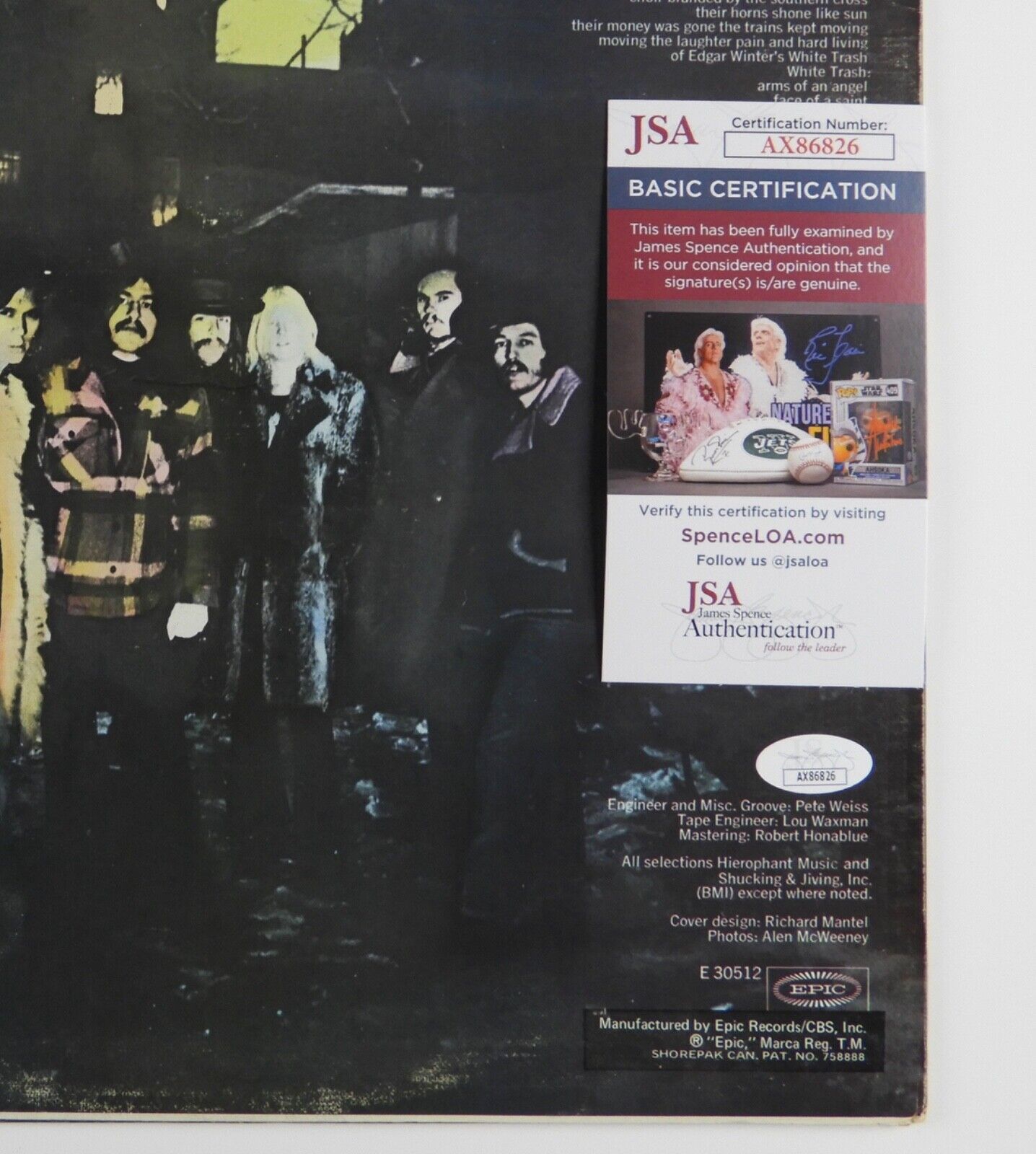 Edgar Winter JSA Signed Autograph Record Album Vinyl White Trash