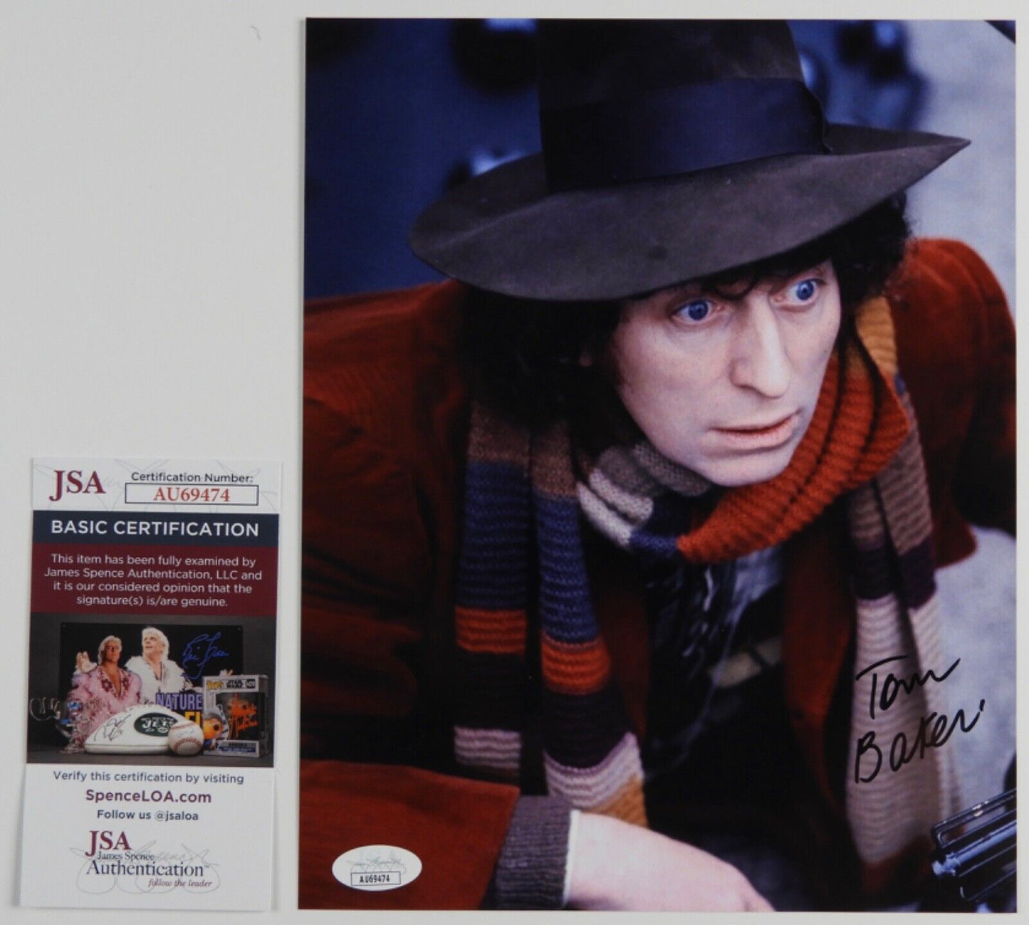 Tom Baker Doctor Who Autograph Signed Photo JSA COA 8 x 10 Dr Who