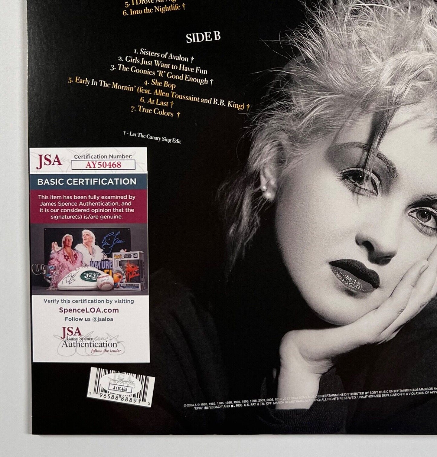 Cyndi Lauper JSA Signed Autograph Record Album Let The Canary Sign