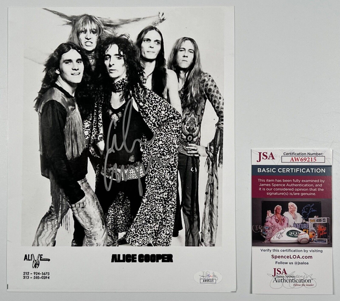 Alice Cooper JSA Signed Autograph Photo 8 x 10