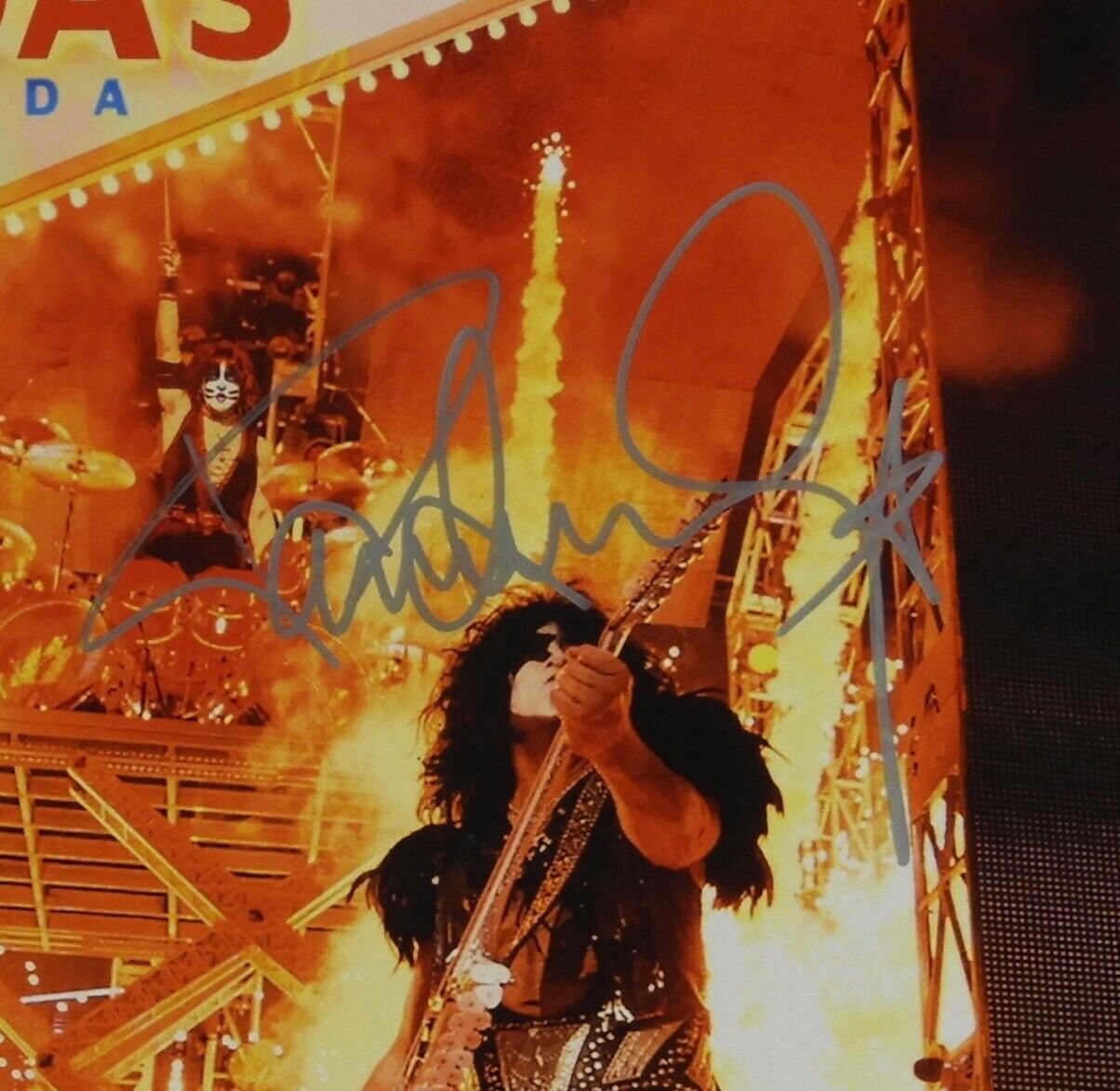 KISS Gene Simmons Paul Stanley JSA Fully Signed Autograph Record Rocks Vegas