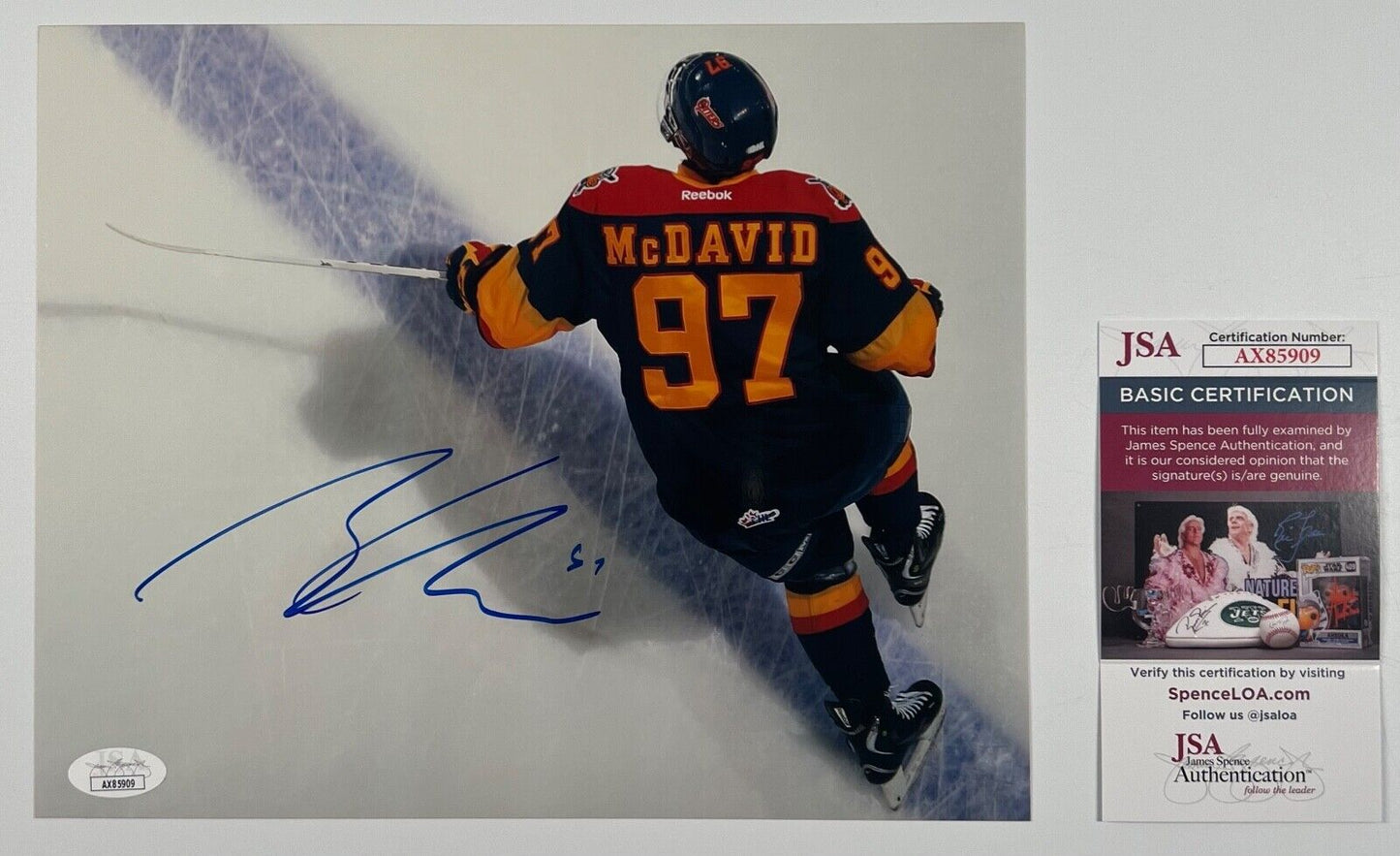 Connor McDavid JSA Signed Autograph 8 x 10 photo Hockey Oilers
