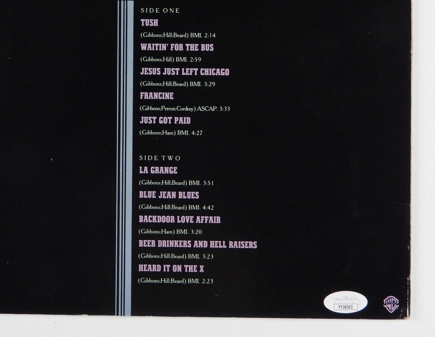ZZ Top Fully Signed JSA Autograph Album Record Vinyl The Best Of