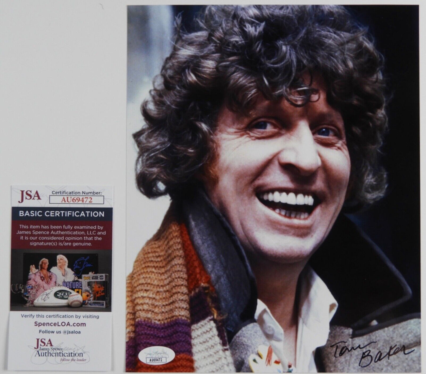 Tom Baker Doctor Who Autograph Signed Photo JSA COA 8 x 10 Dr Who