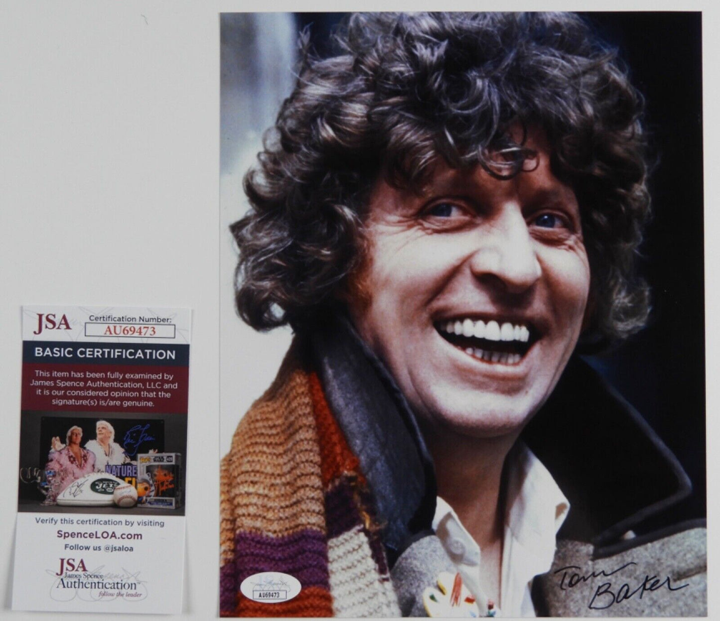 Tom Baker Doctor Who Autograph Signed Photo JSA COA 8 x 10 Dr Who