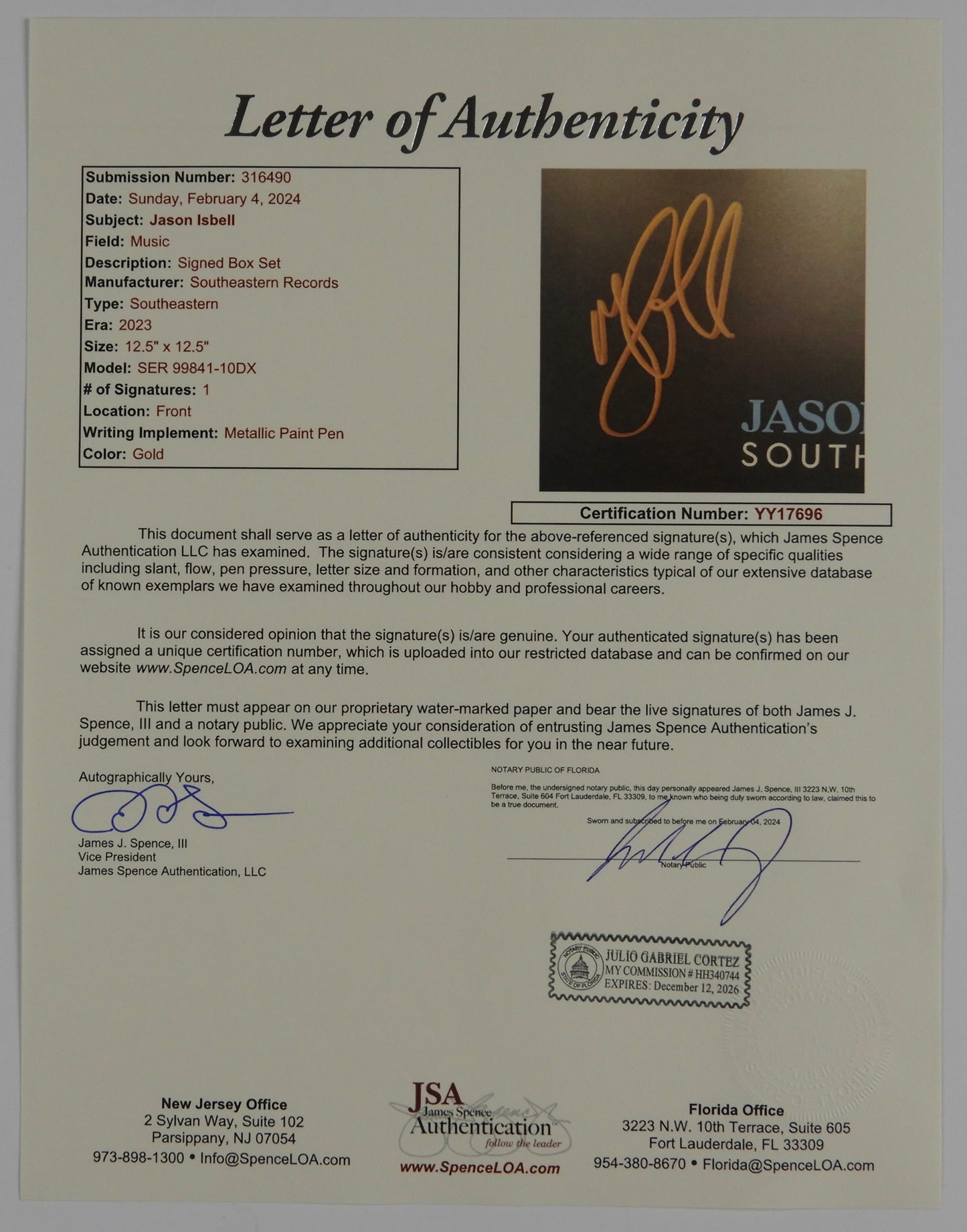 Jason Isbell JSA Signed Autograph Record LP Southeastern Deluxe Edition