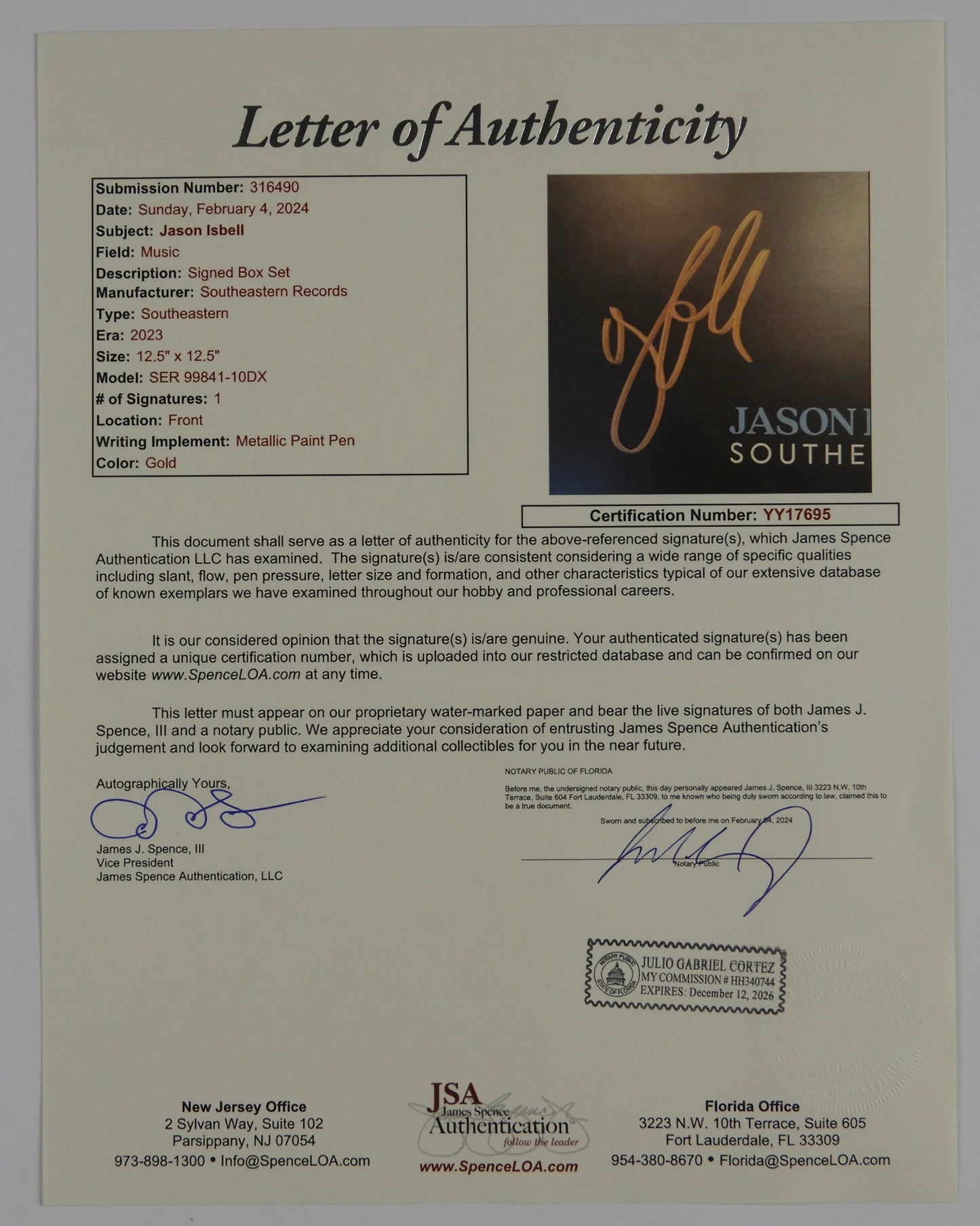 Jason Isbell JSA Signed Autograph Record LP Southeastern Deluxe Edition