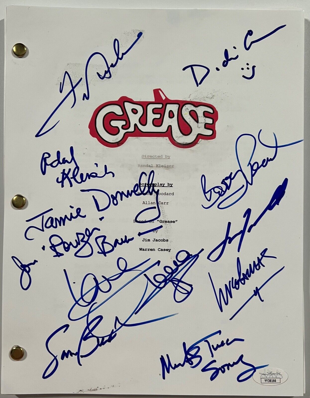 Grease JSA Cast 11 Signed Autograph Script Olivia Newton-John John Travolta
