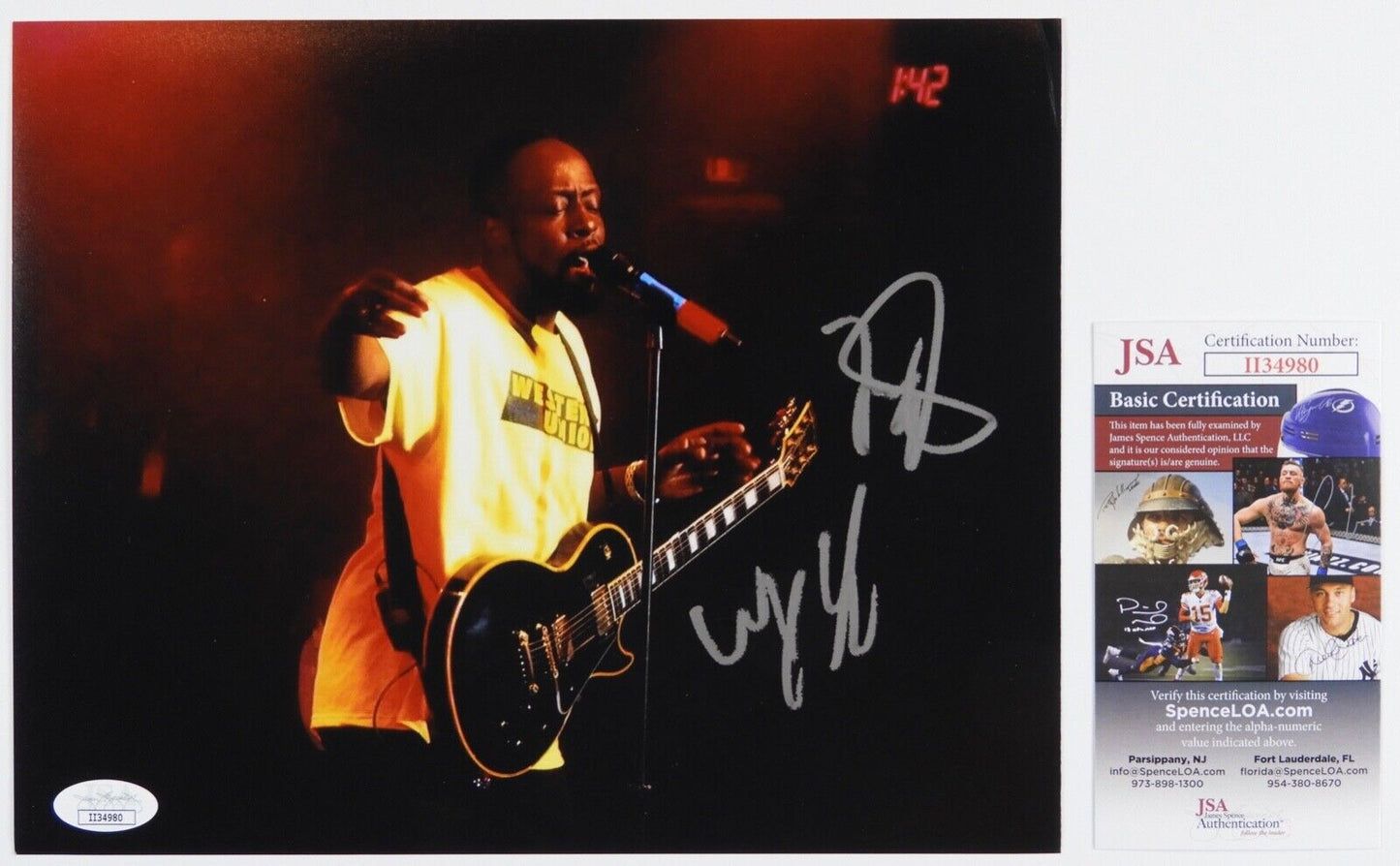 Wyclef Jean Autograph JSA 8 x 10 Signed Photo
